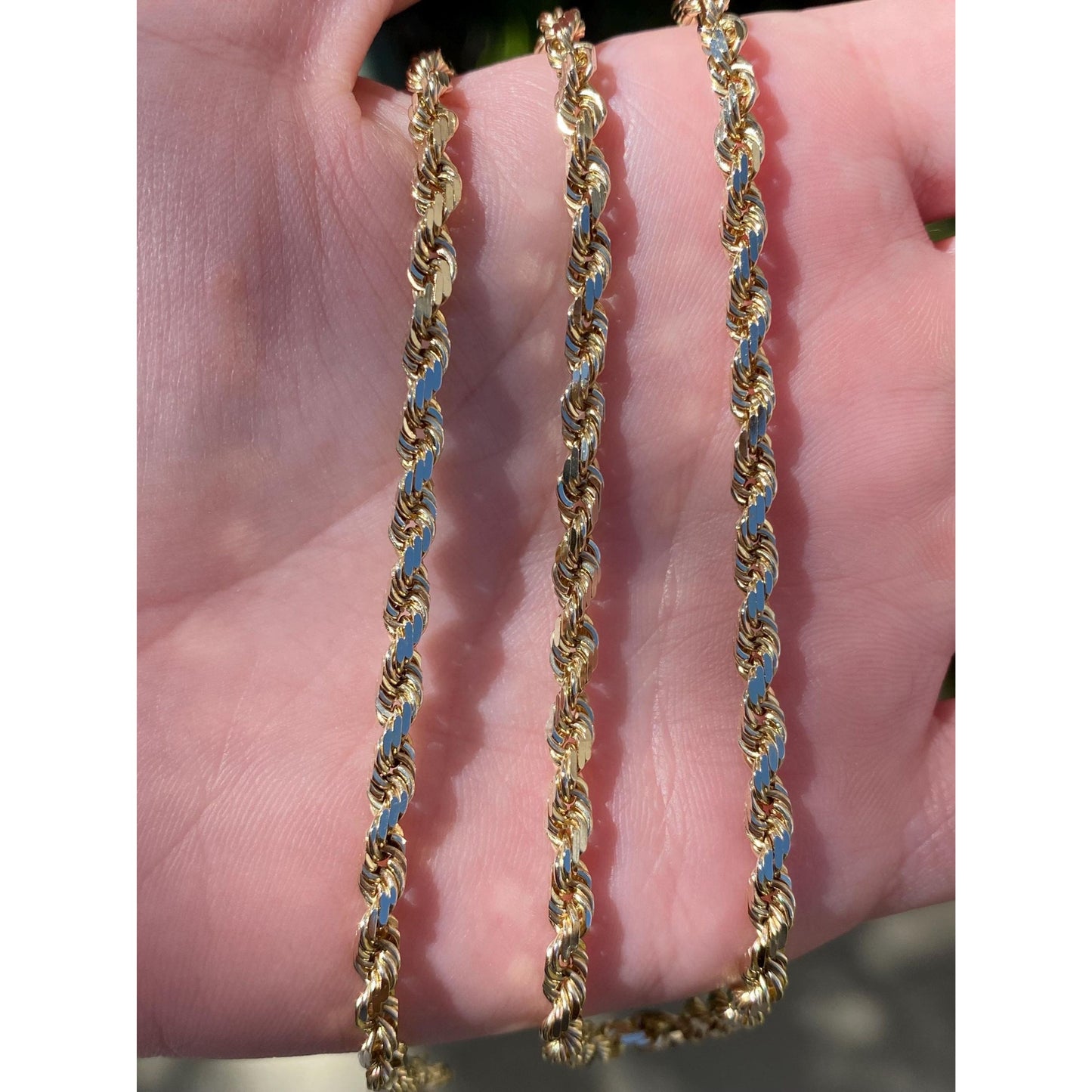 Vintage Solid 10k Yellow Gold Chunky Rope Chain Necklace - 20.75 inches