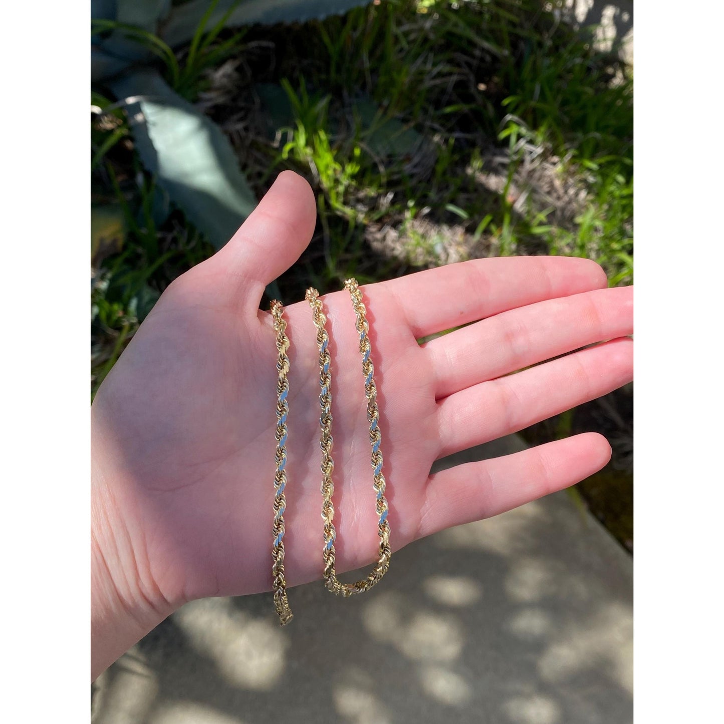 Vintage Solid 10k Yellow Gold Chunky Rope Chain Necklace - 20.75 inches