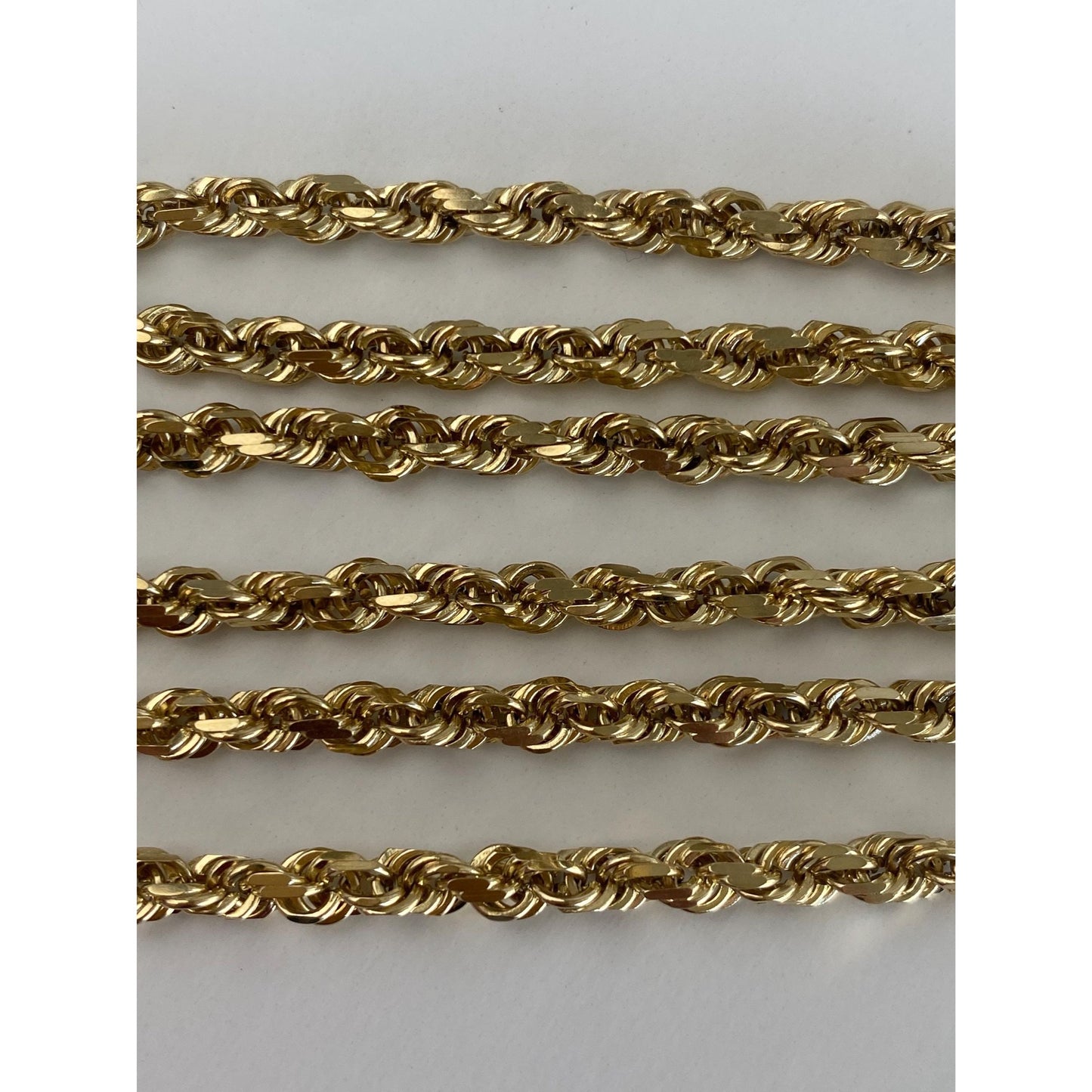 Vintage Solid 10k Yellow Gold Chunky Rope Chain Necklace - 20.75 inches