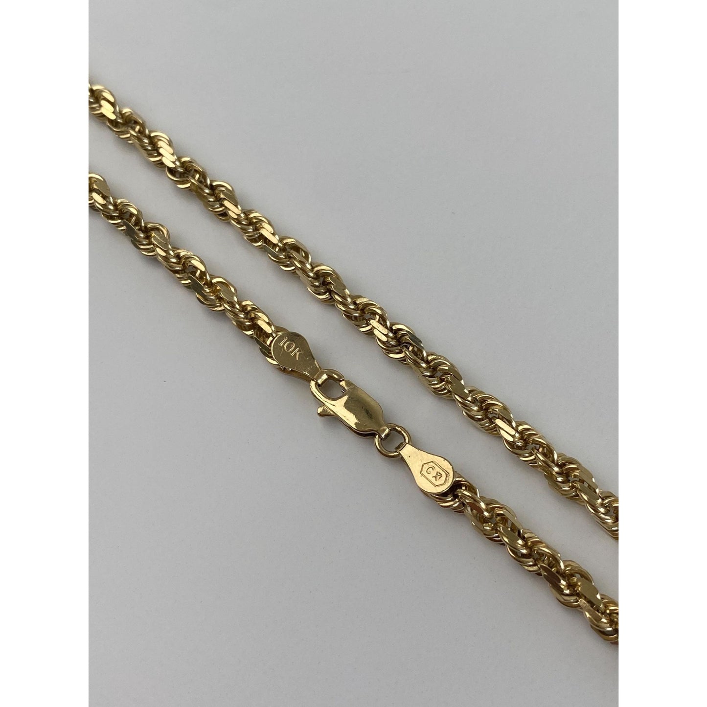 Vintage Solid 10k Yellow Gold Chunky Rope Chain Necklace - 20.75 inches