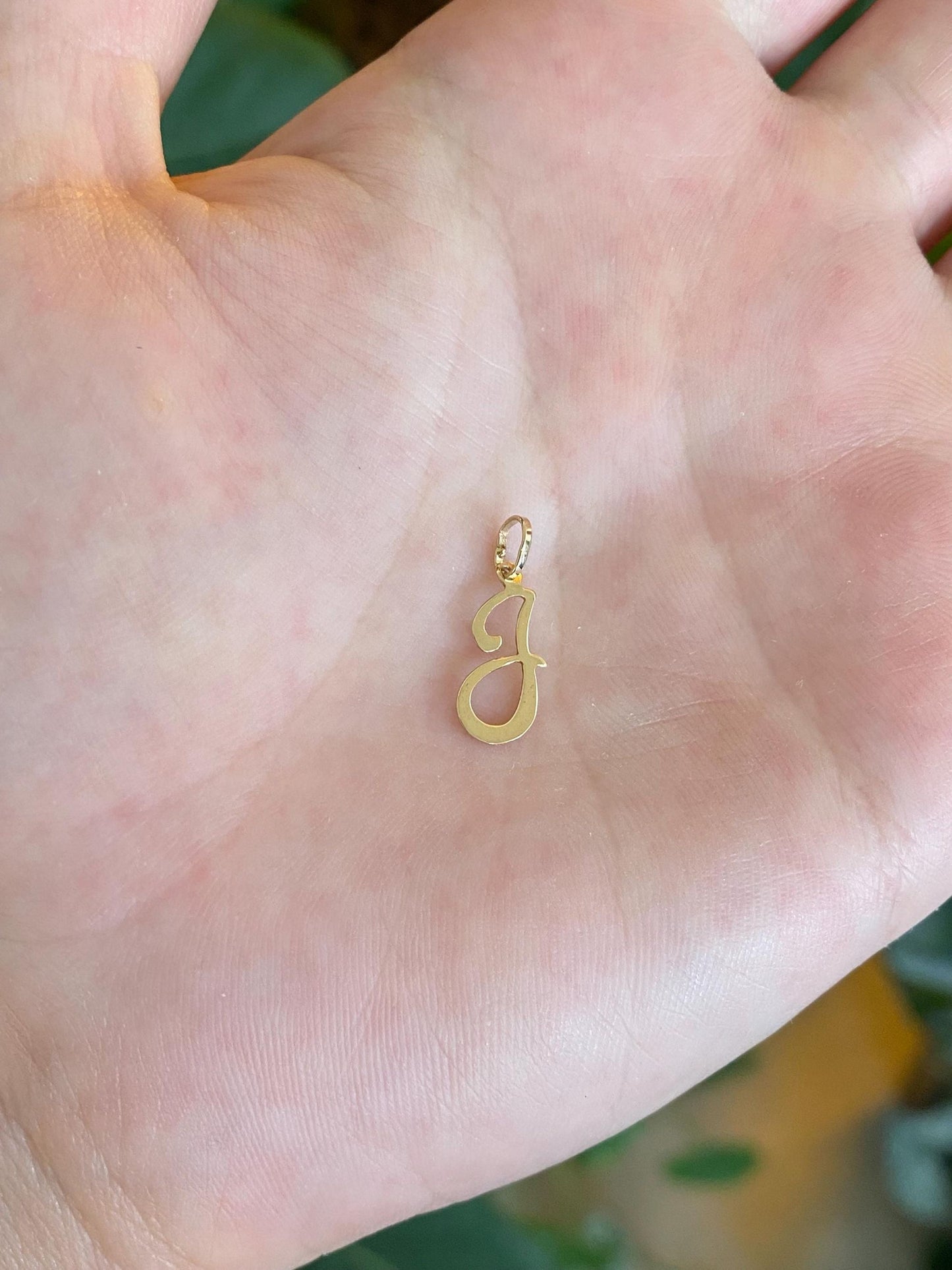 Vintage Solid 14k Yellow Gold Initial 'J' Charm