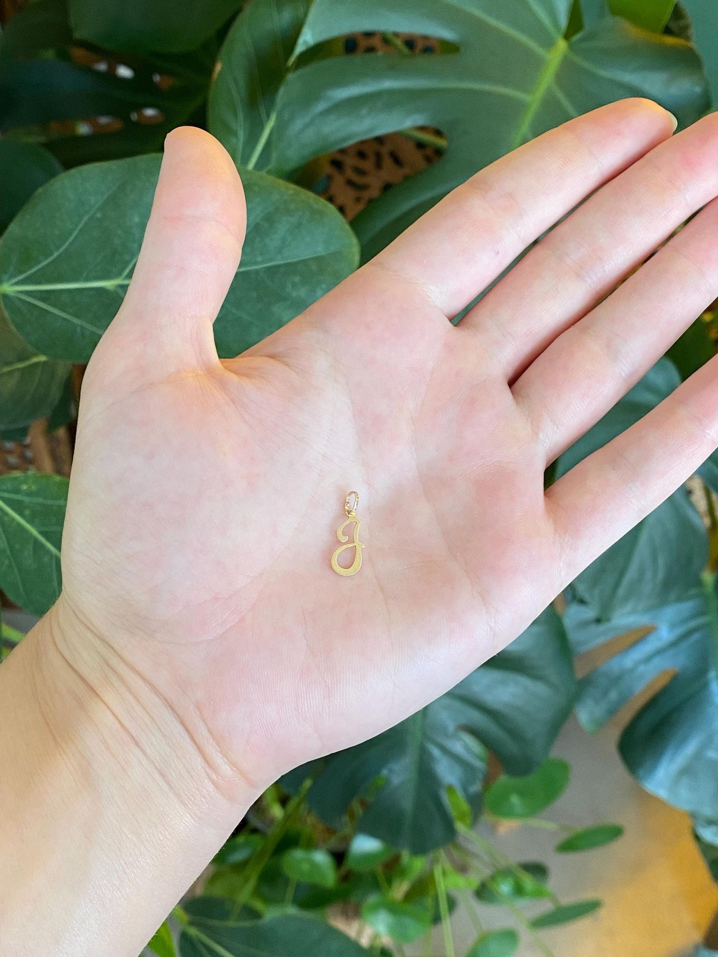 Vintage Solid 14k Yellow Gold Initial 'J' Charm