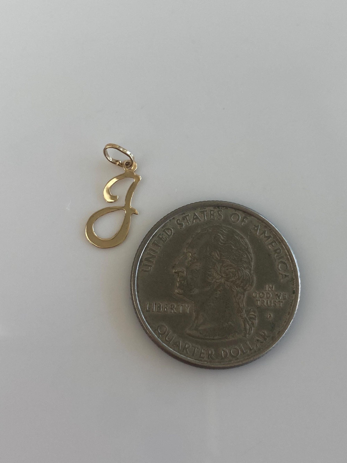 Vintage Solid 14k Yellow Gold Initial 'J' Charm