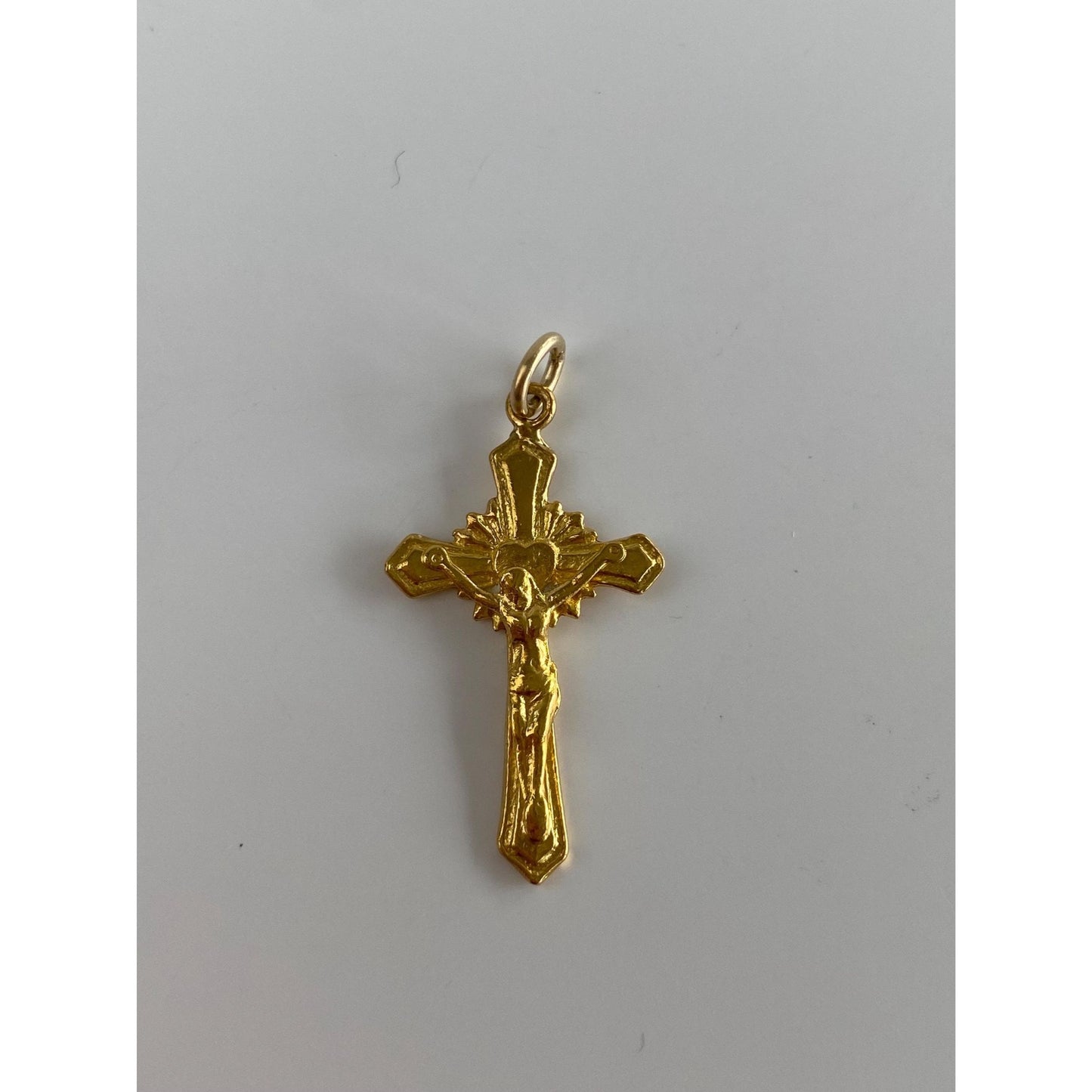 Vintage Solid 23k Yellow Gold Crucifix Cross Charm