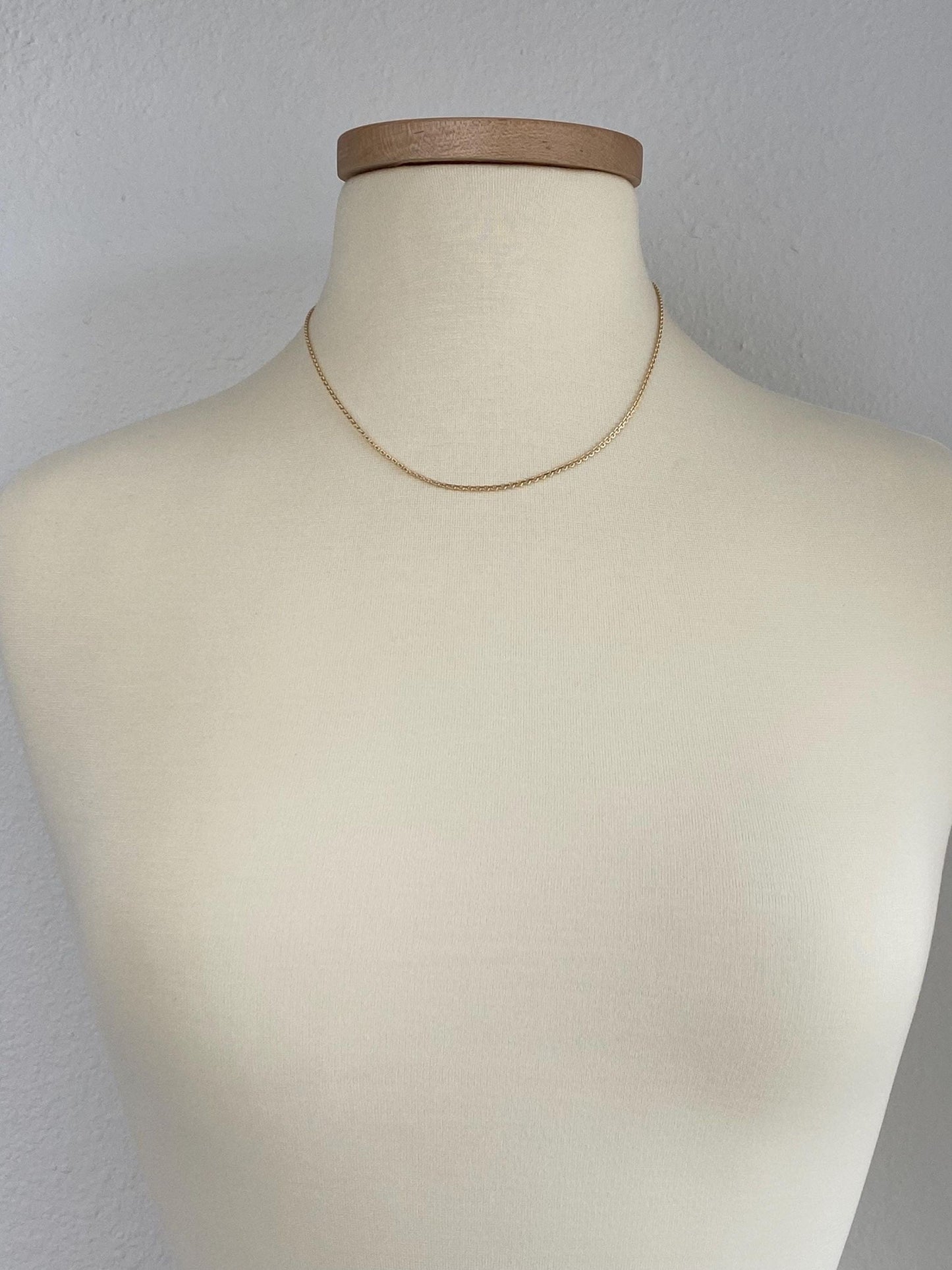 Vintage Solid 14k Yellow Gold Textured Tight Cable Chain Necklace - 18 inches