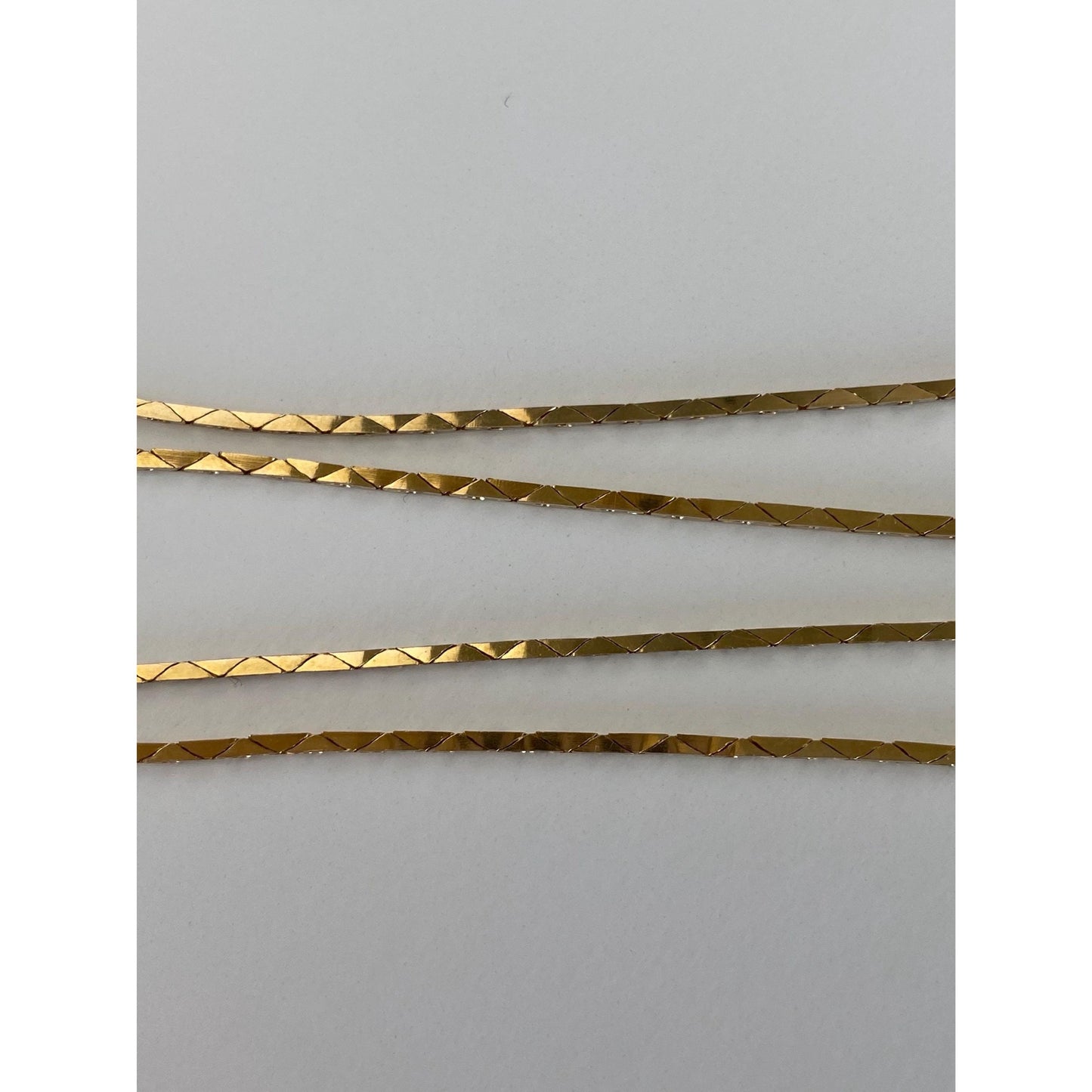 Vintage Solid 14k Yellow Gold Square Triangle Link Chain Necklace - 18.5 inches