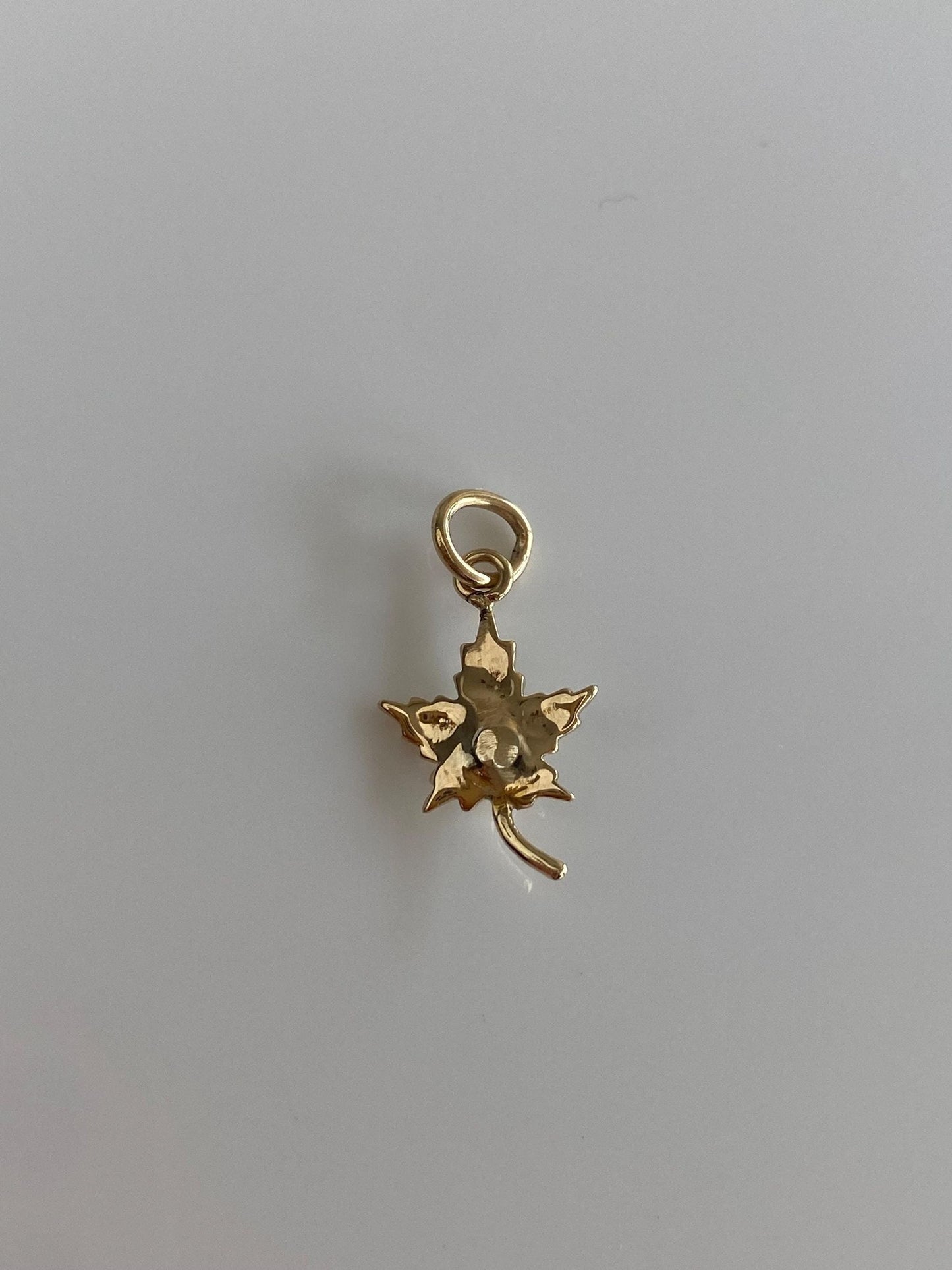 Vintage 12k Yellow Seed Pearls Maple Leaf Stick Pin Charm