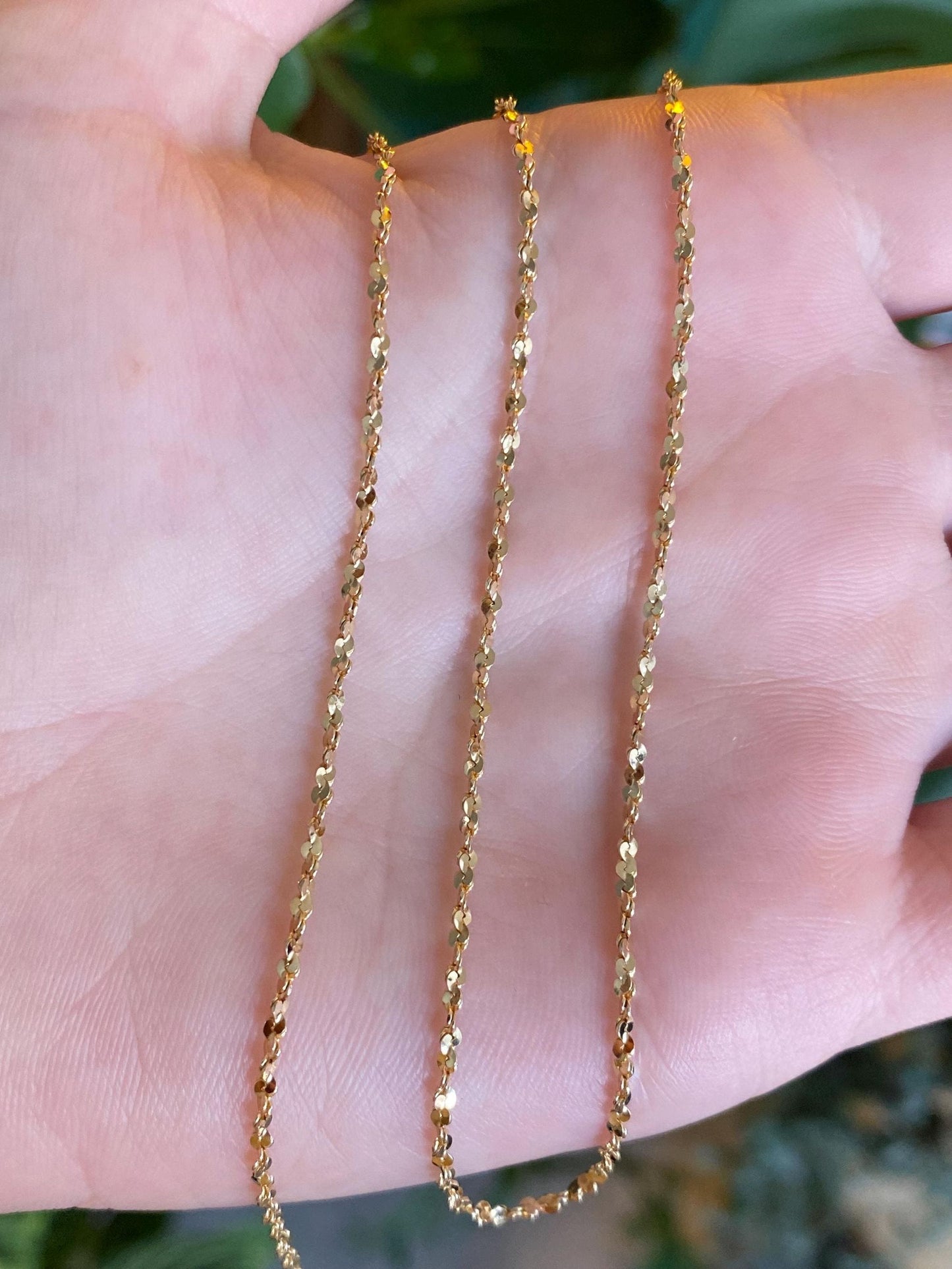 Vintage Solid 14k Yellow Gold Twist Chain Necklace - 16 inches