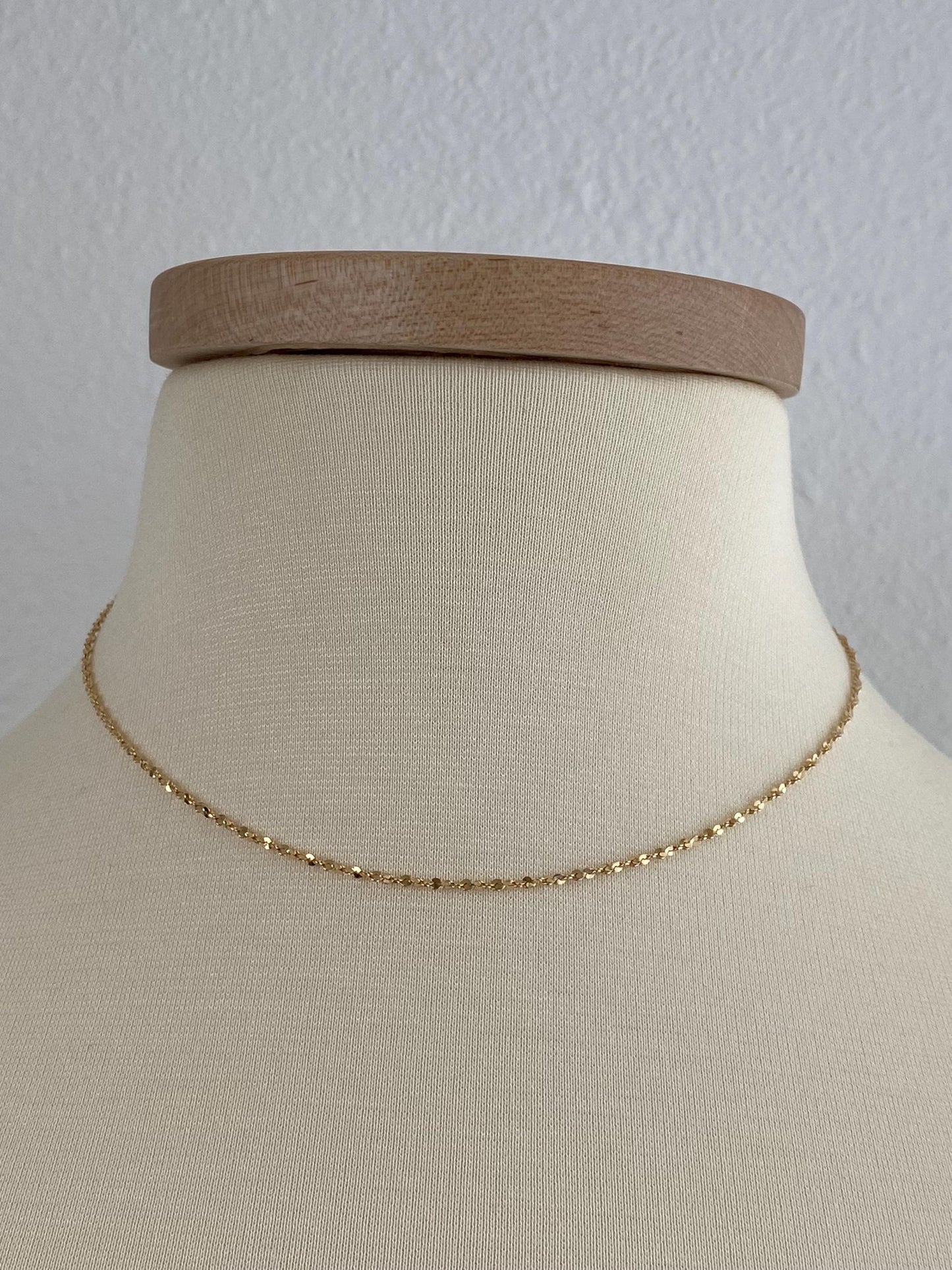 Vintage Solid 14k Yellow Gold Twist Chain Necklace - 16 inches