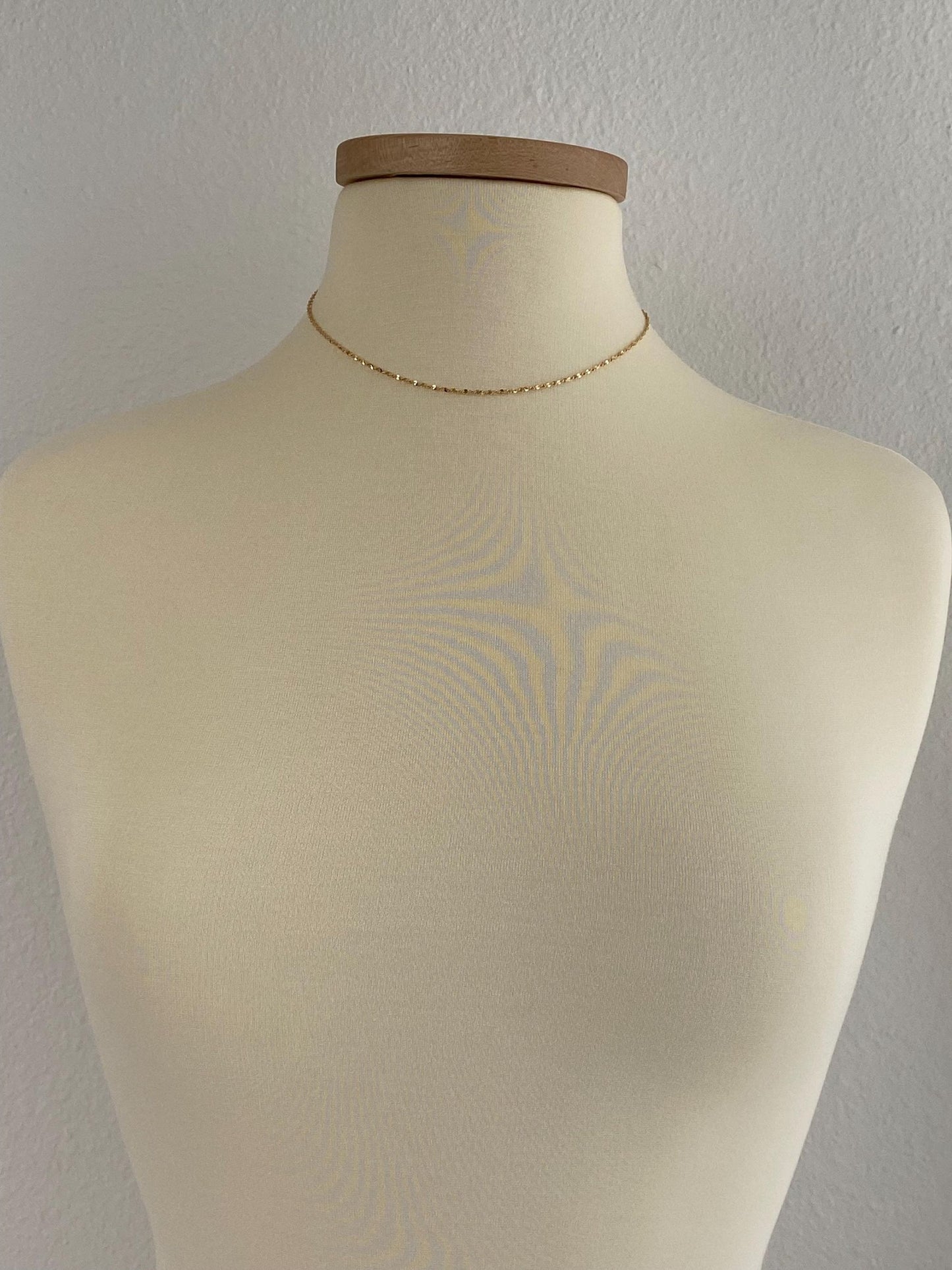 Vintage Solid 14k Yellow Gold Twist Chain Necklace - 16 inches