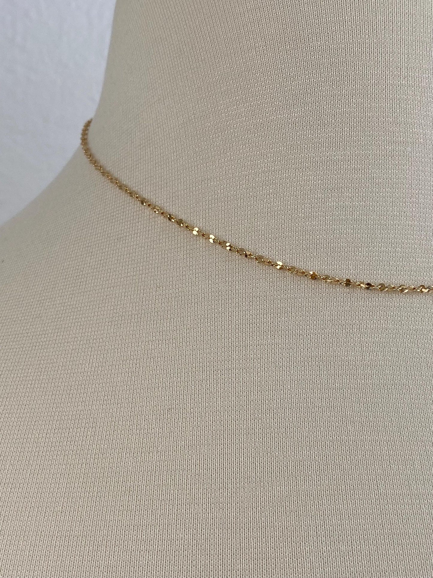 Vintage Solid 14k Yellow Gold Twist Chain Necklace - 16 inches