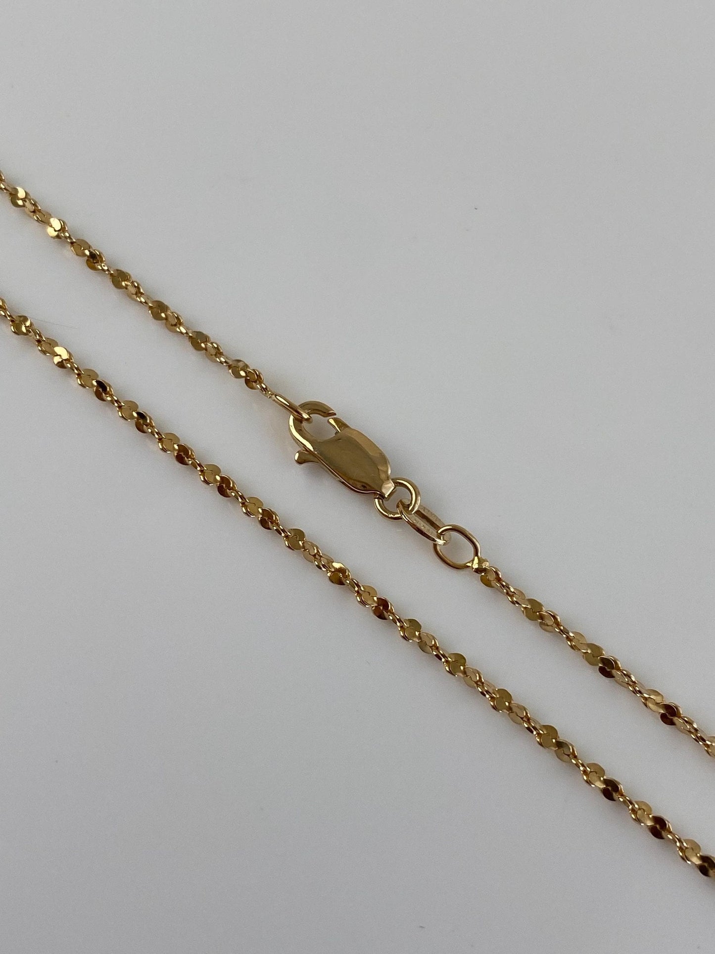 Vintage Solid 14k Yellow Gold Twist Chain Necklace - 16 inches