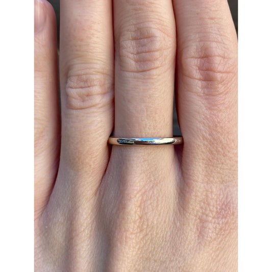 Vintage Solid 10k White Gold Ring Band - Size 11.5