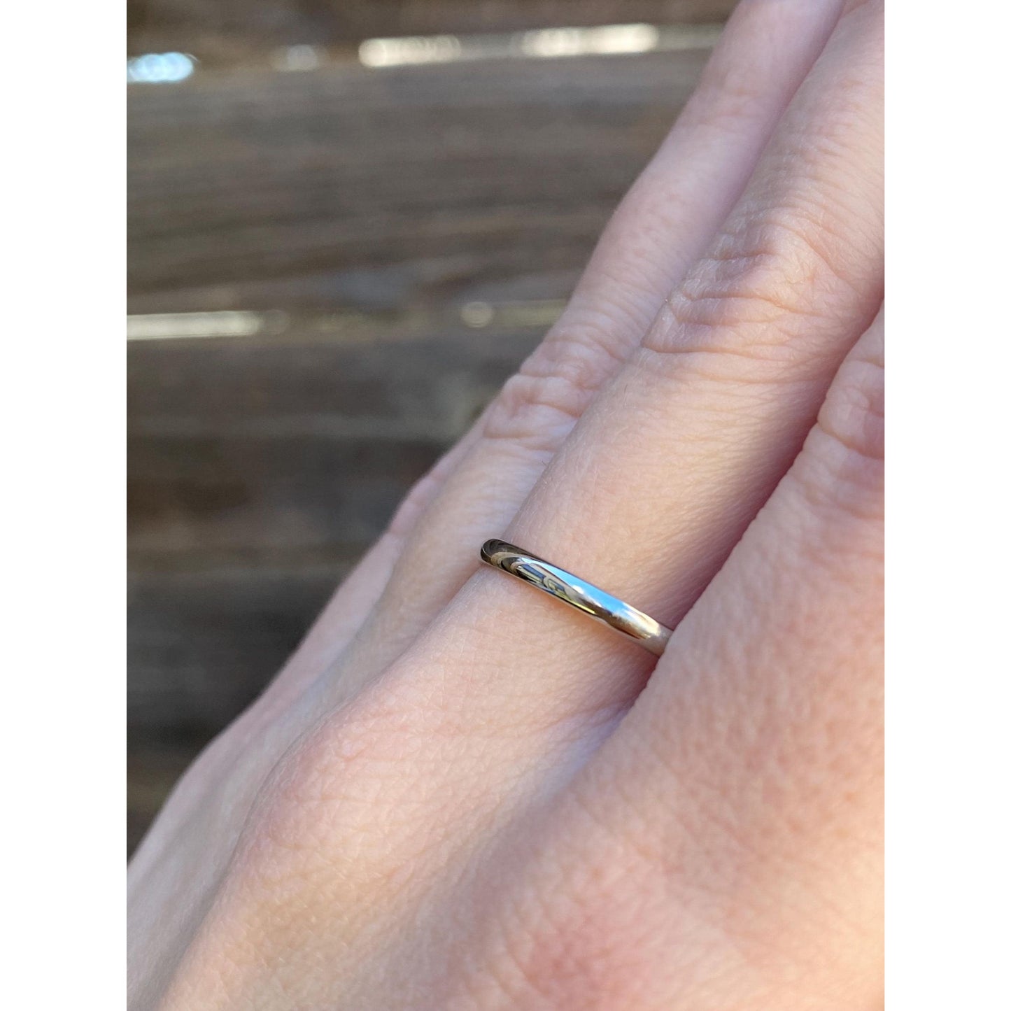 Vintage Solid 10k White Gold Ring Band - Size 11.5