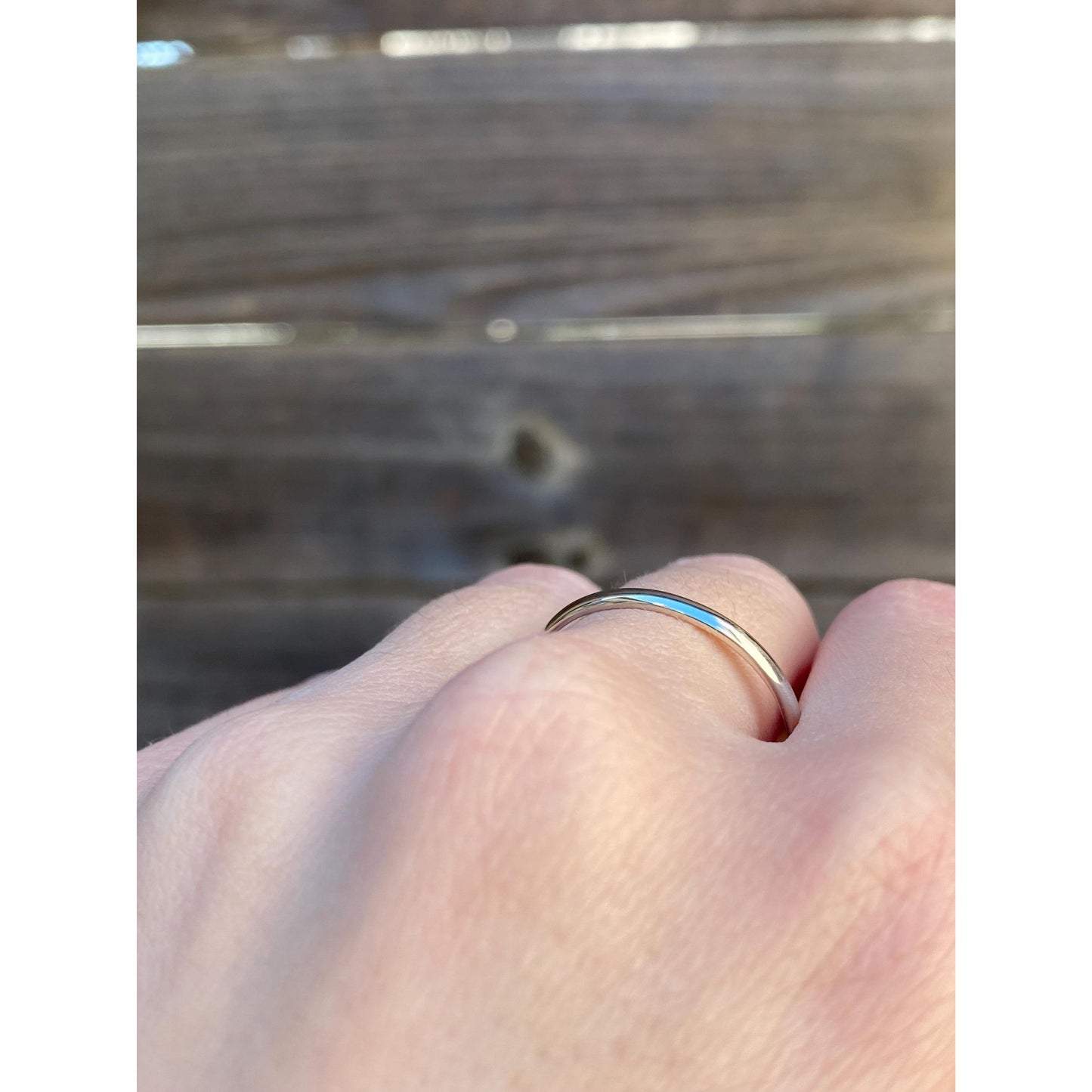 Vintage Solid 10k White Gold Ring Band - Size 11.5