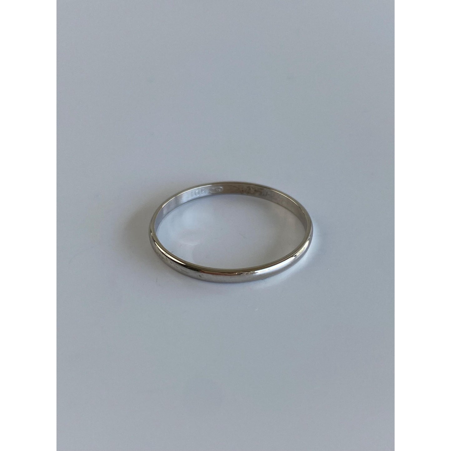 Vintage Solid 10k White Gold Ring Band - Size 11.5