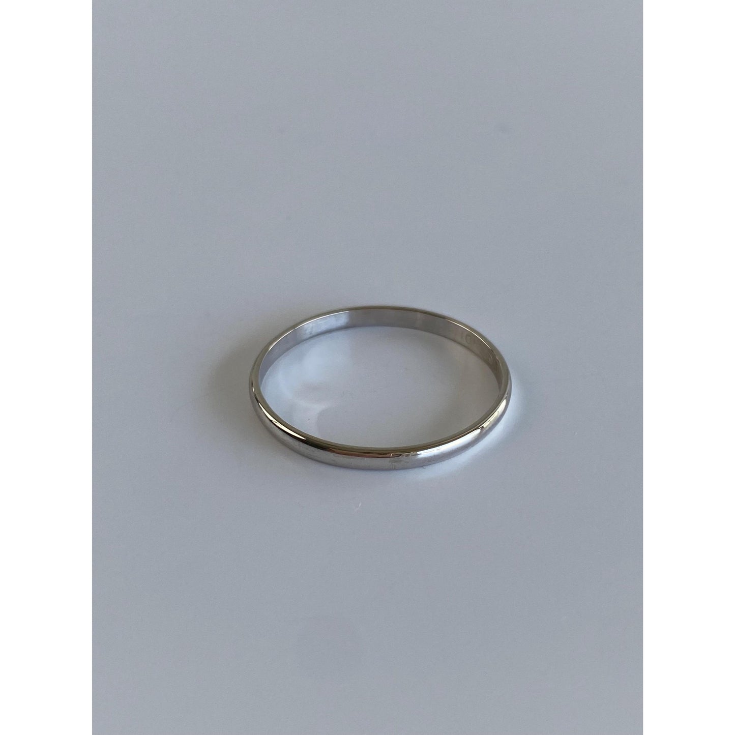 Vintage Solid 10k White Gold Ring Band - Size 11.5