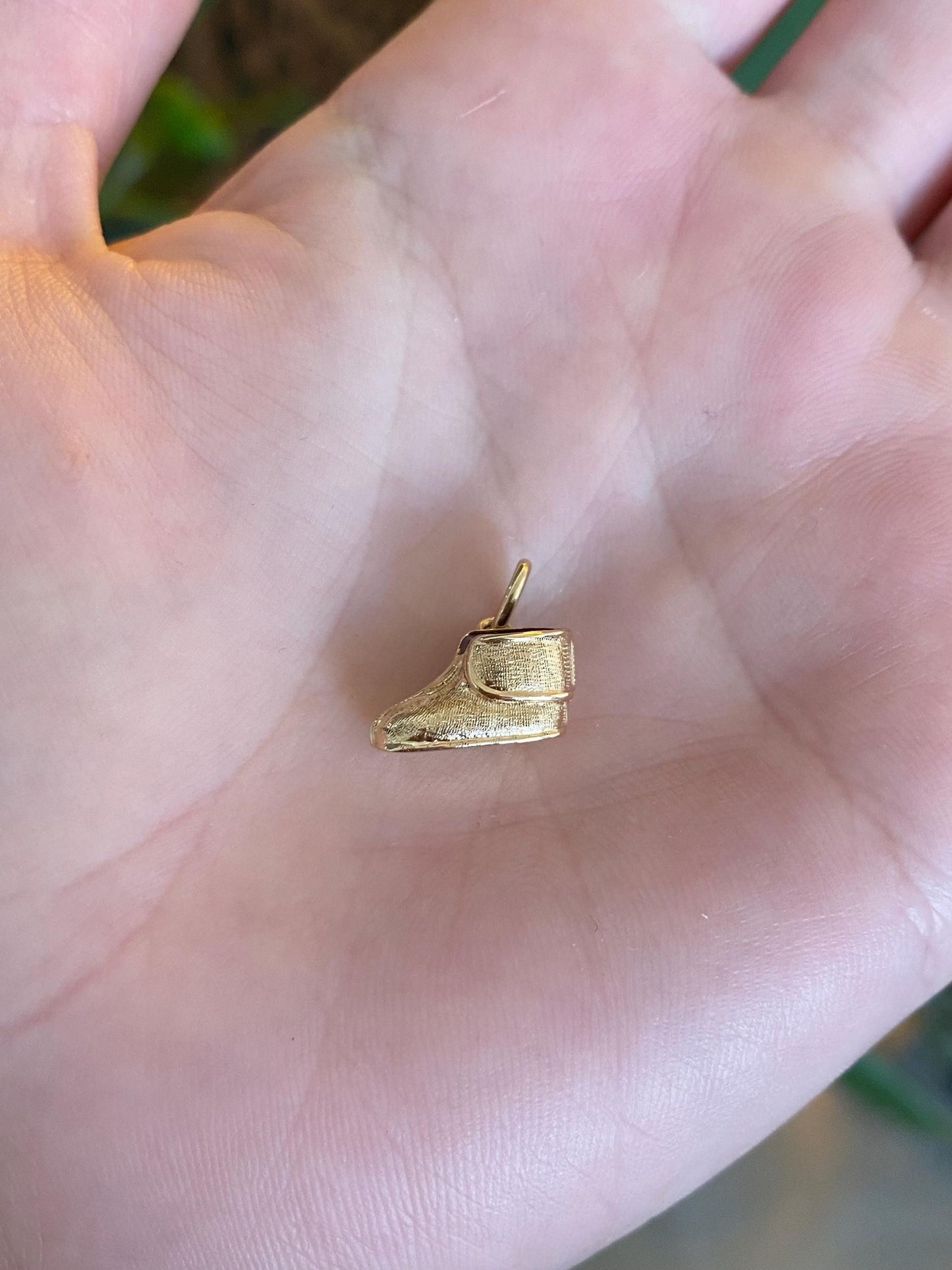 Vintage Solid 14k Yellow Gold Julie Baby Shoe Charm