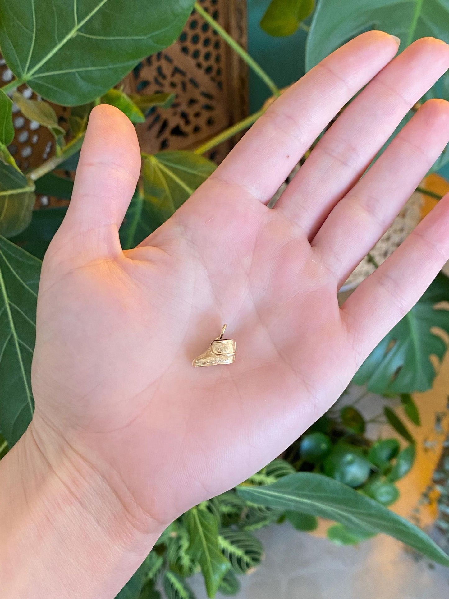 Vintage Solid 14k Yellow Gold Julie Baby Shoe Charm