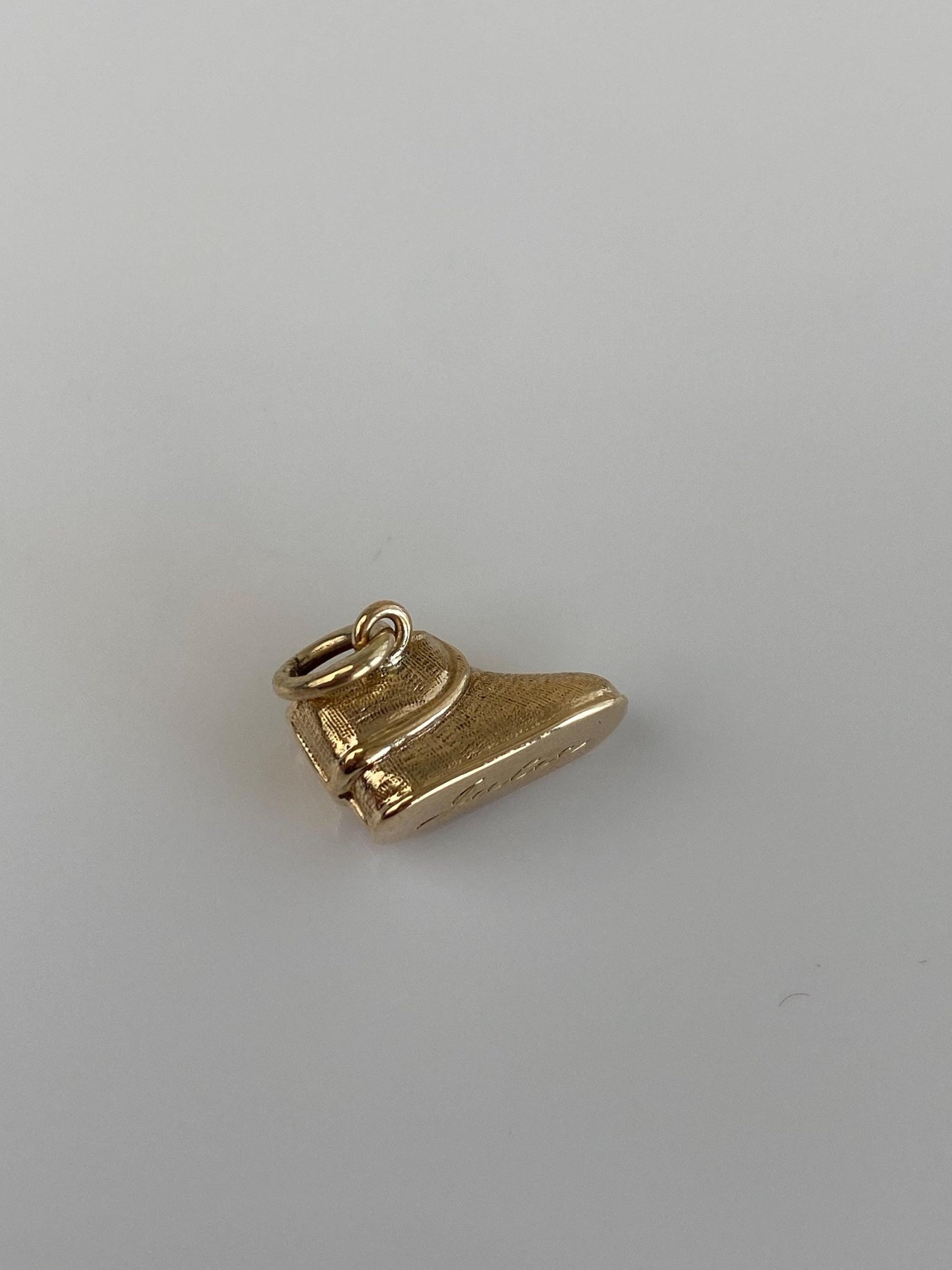 Vintage Solid 14k Yellow Gold Julie Baby Shoe Charm