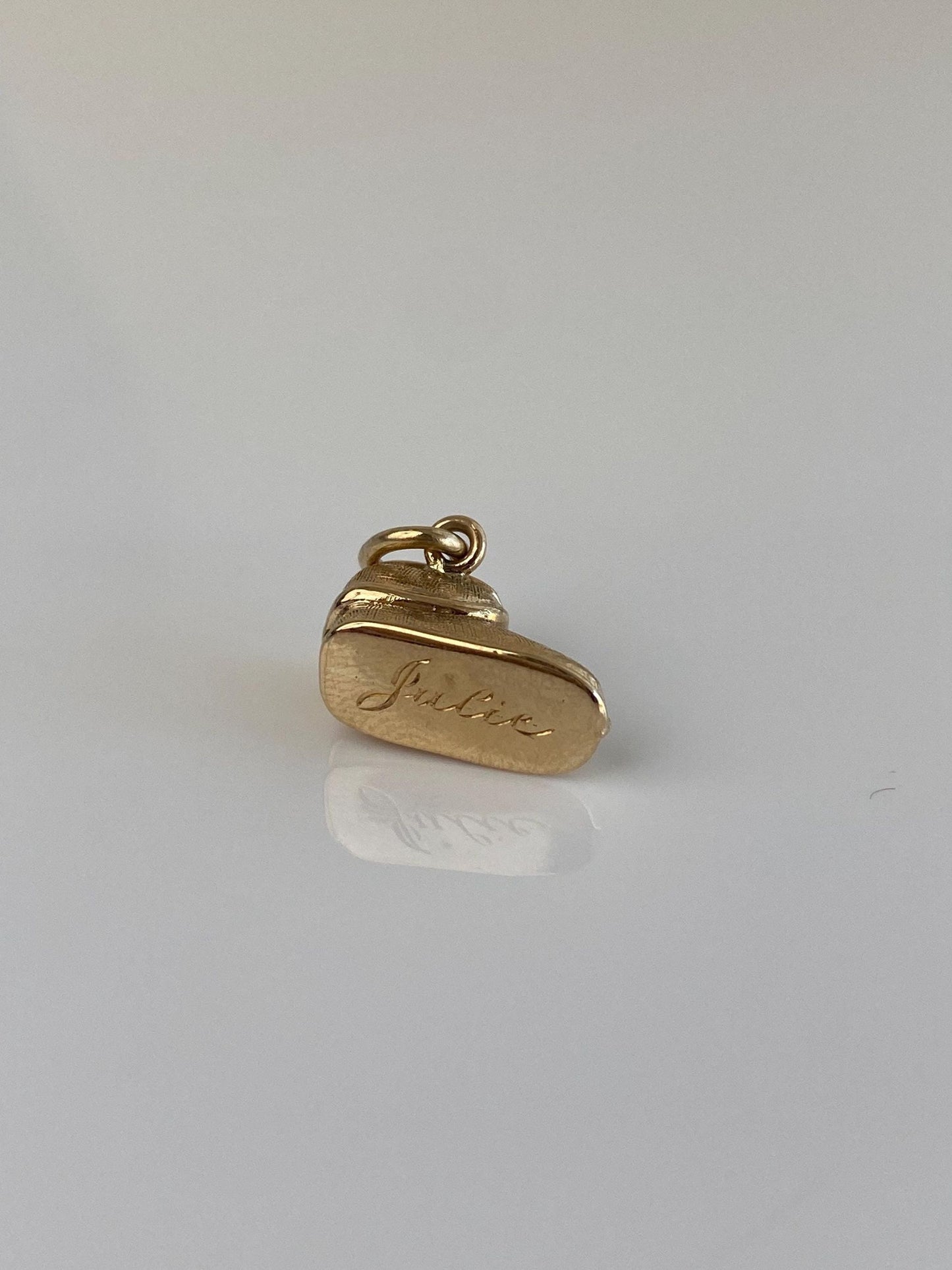 Vintage Solid 14k Yellow Gold Julie Baby Shoe Charm
