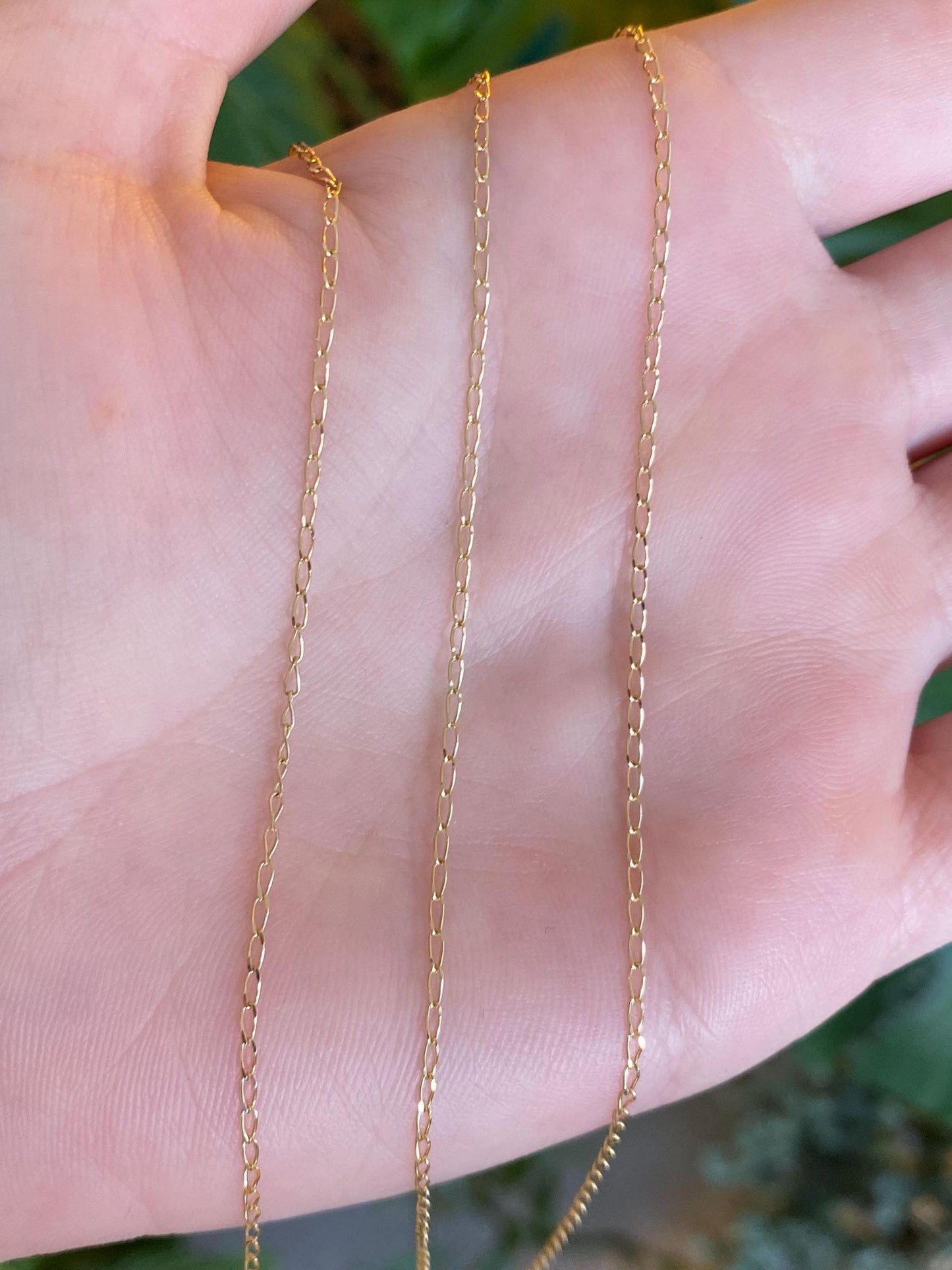 Vintage Solid 14k Yellow Gold Elongated Chain Necklace - 20.75 inches
