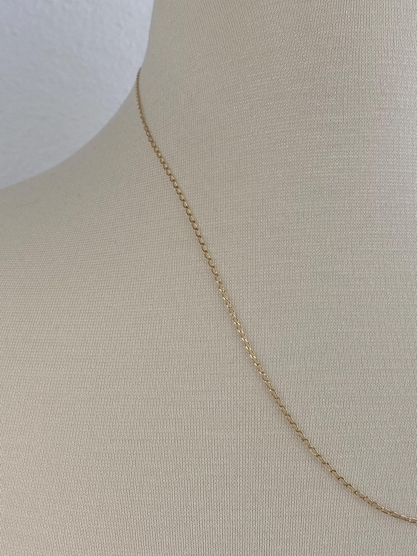 Vintage Solid 14k Yellow Gold Elongated Chain Necklace - 20.75 inches