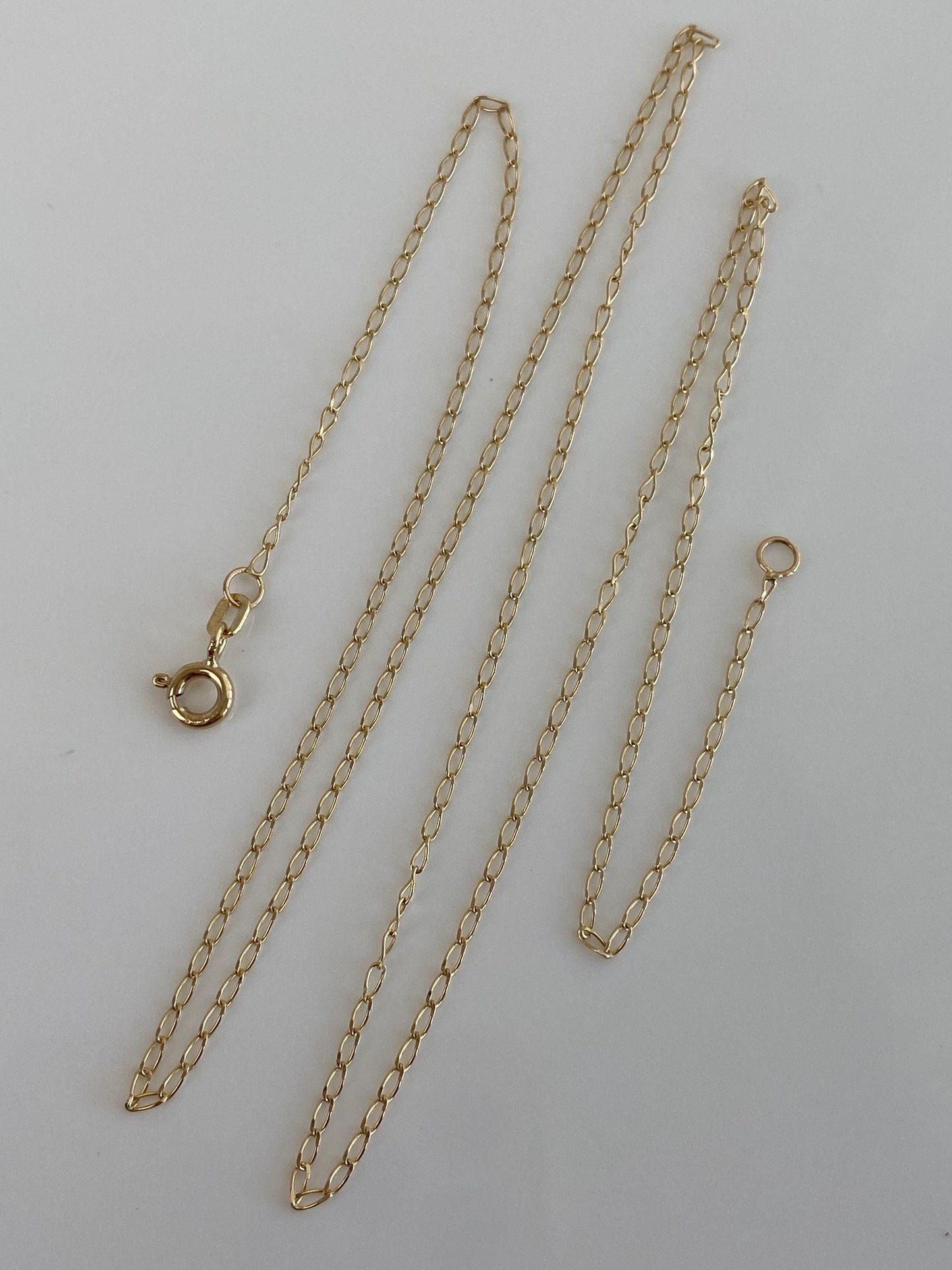 Vintage Solid 14k Yellow Gold Elongated Chain Necklace - 20.75 inches