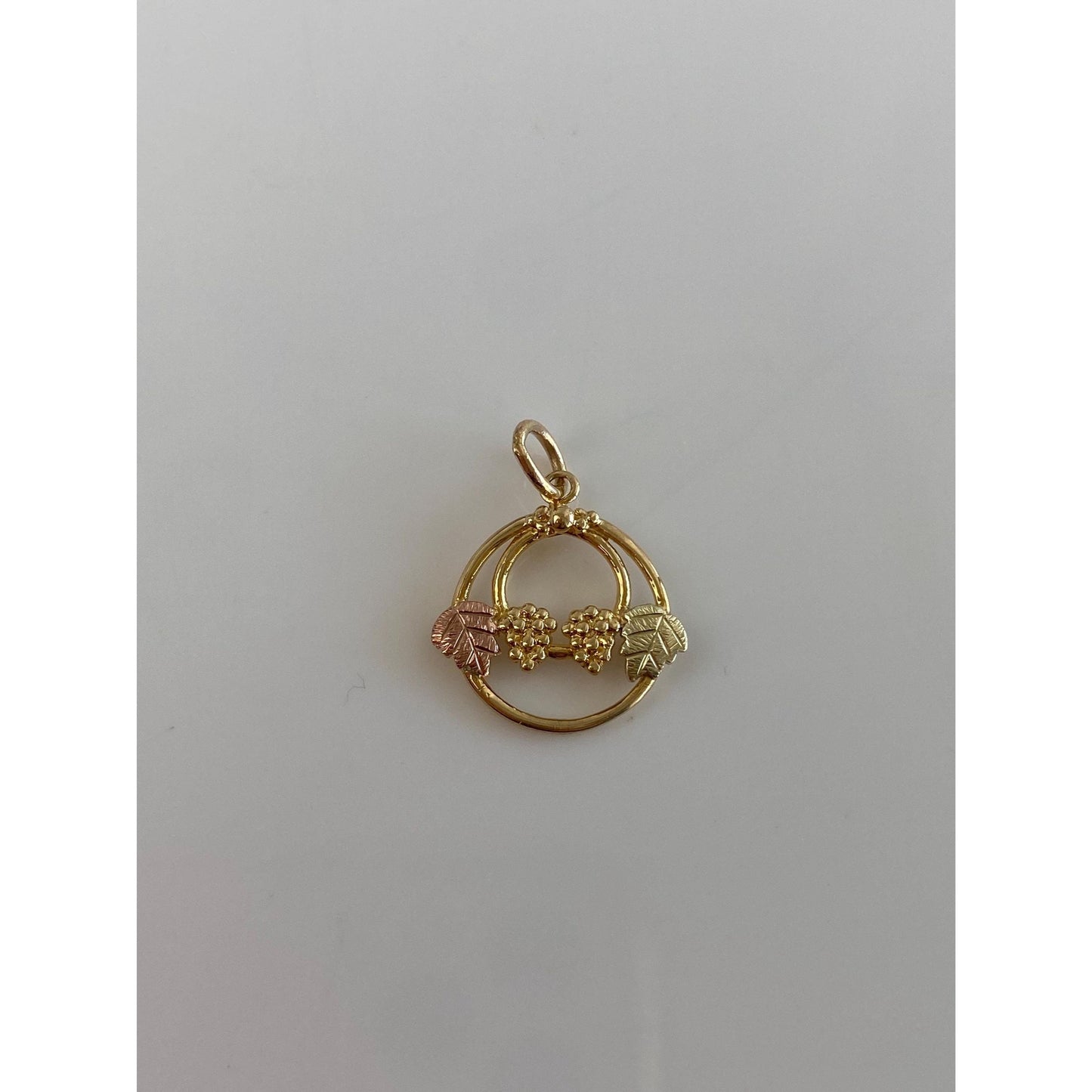 Vintage Solid 10k Black Hills Gold Grapevine Charm