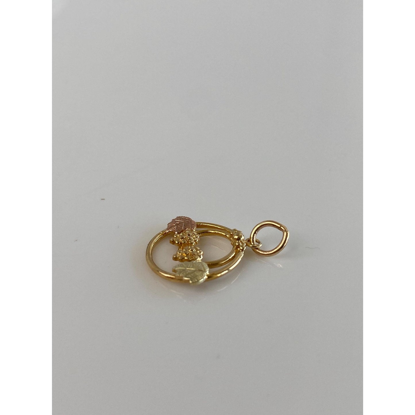 Vintage Solid 10k Black Hills Gold Grapevine Charm