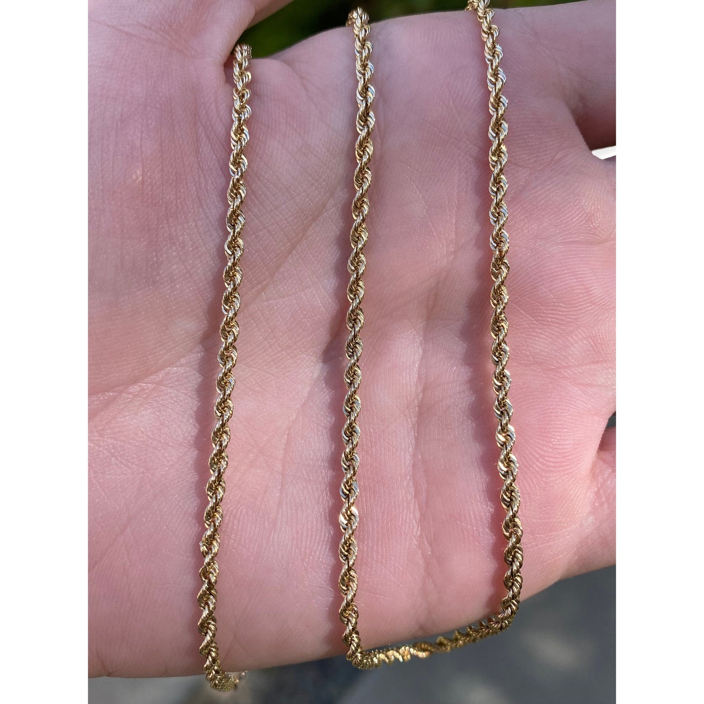 Vintage Solid 14k Yellow Gold Rope Chain Necklace - 18.75 inches