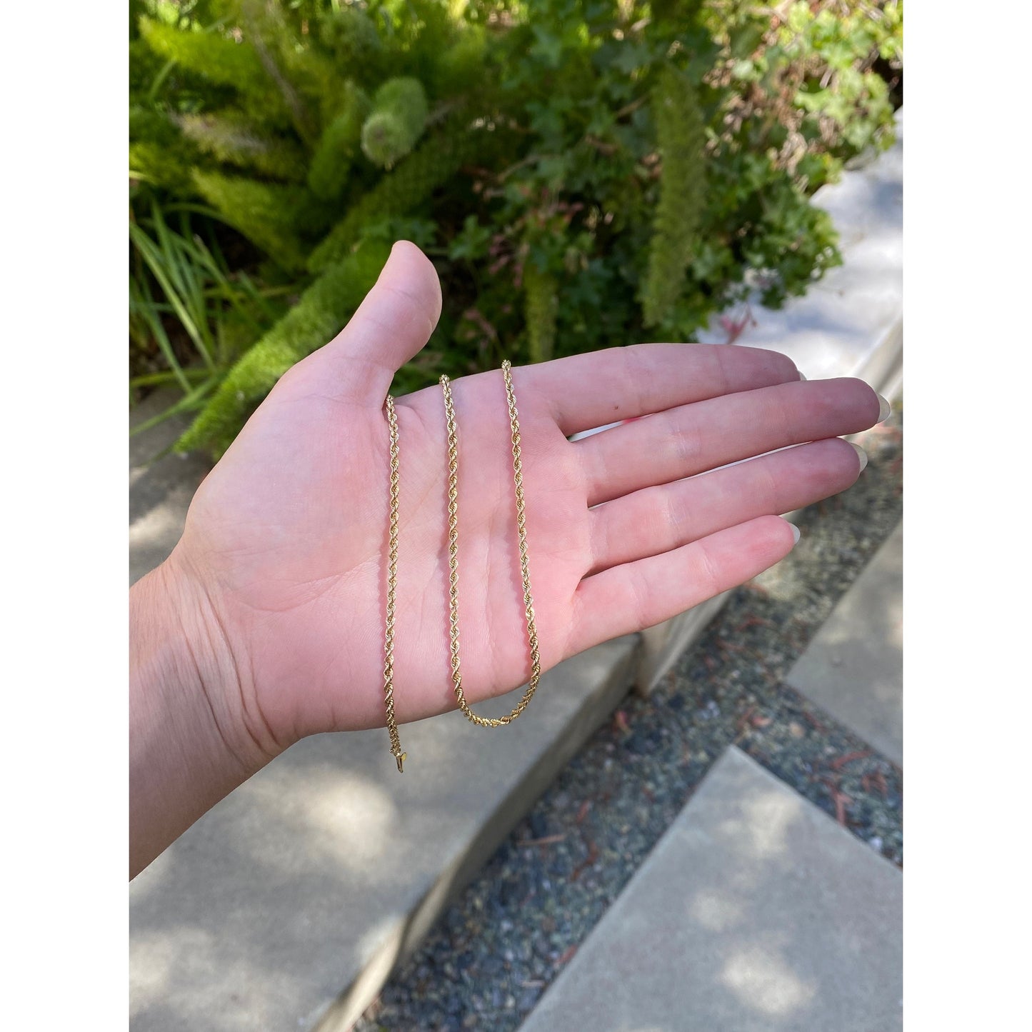 Vintage Solid 14k Yellow Gold Rope Chain Necklace - 18.75 inches