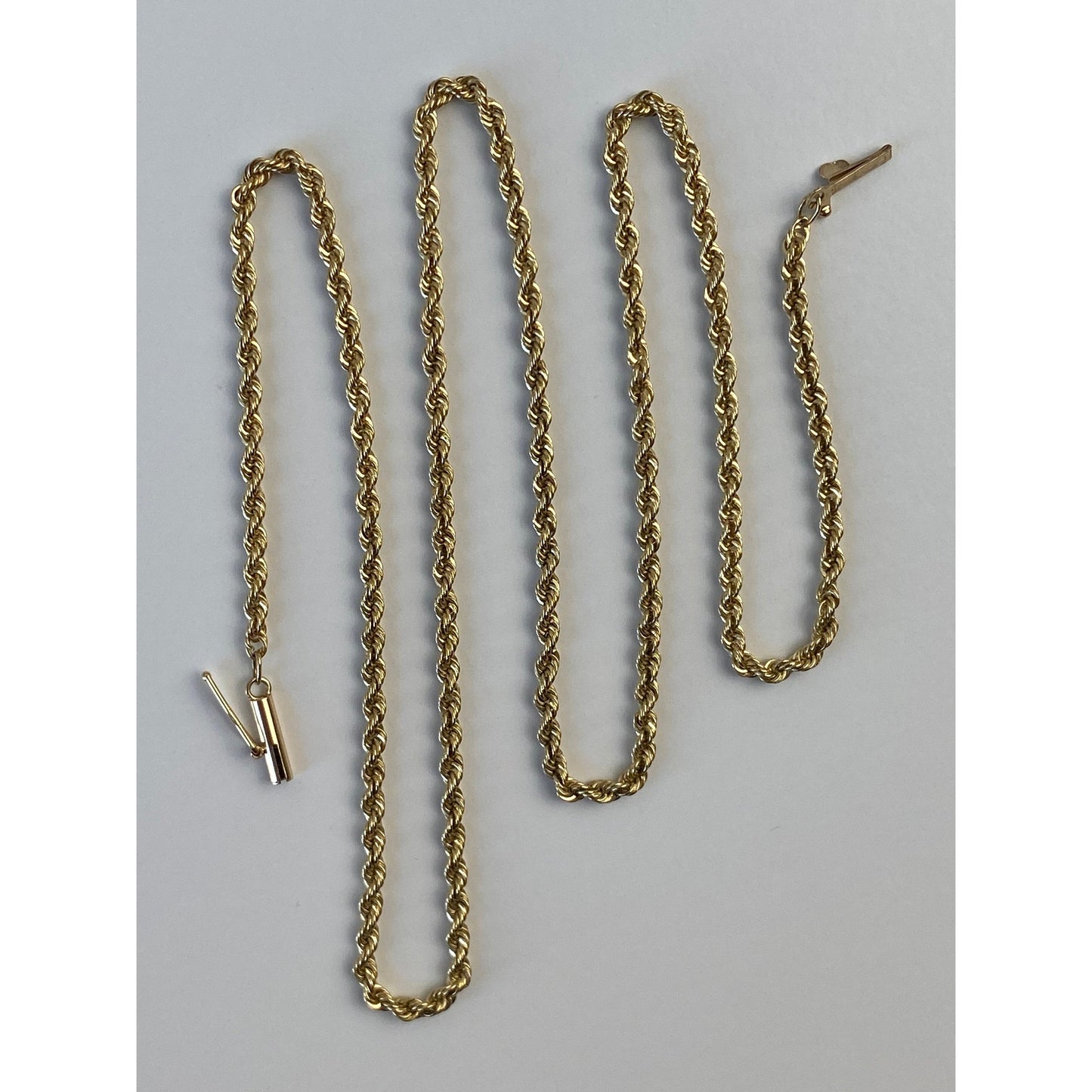 Vintage Solid 14k Yellow Gold Rope Chain Necklace - 18.75 inches