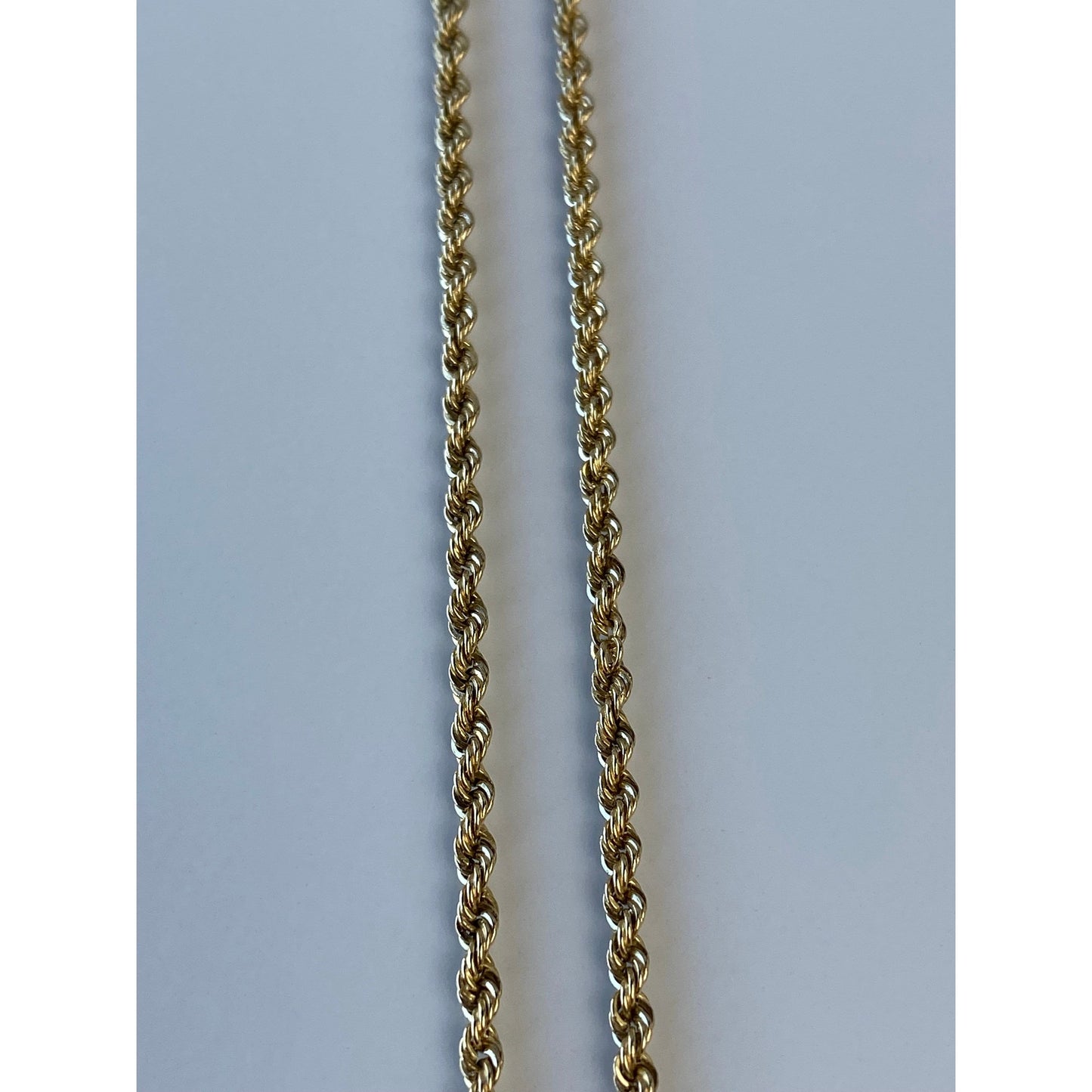 Vintage Solid 14k Yellow Gold Rope Chain Necklace - 18.75 inches