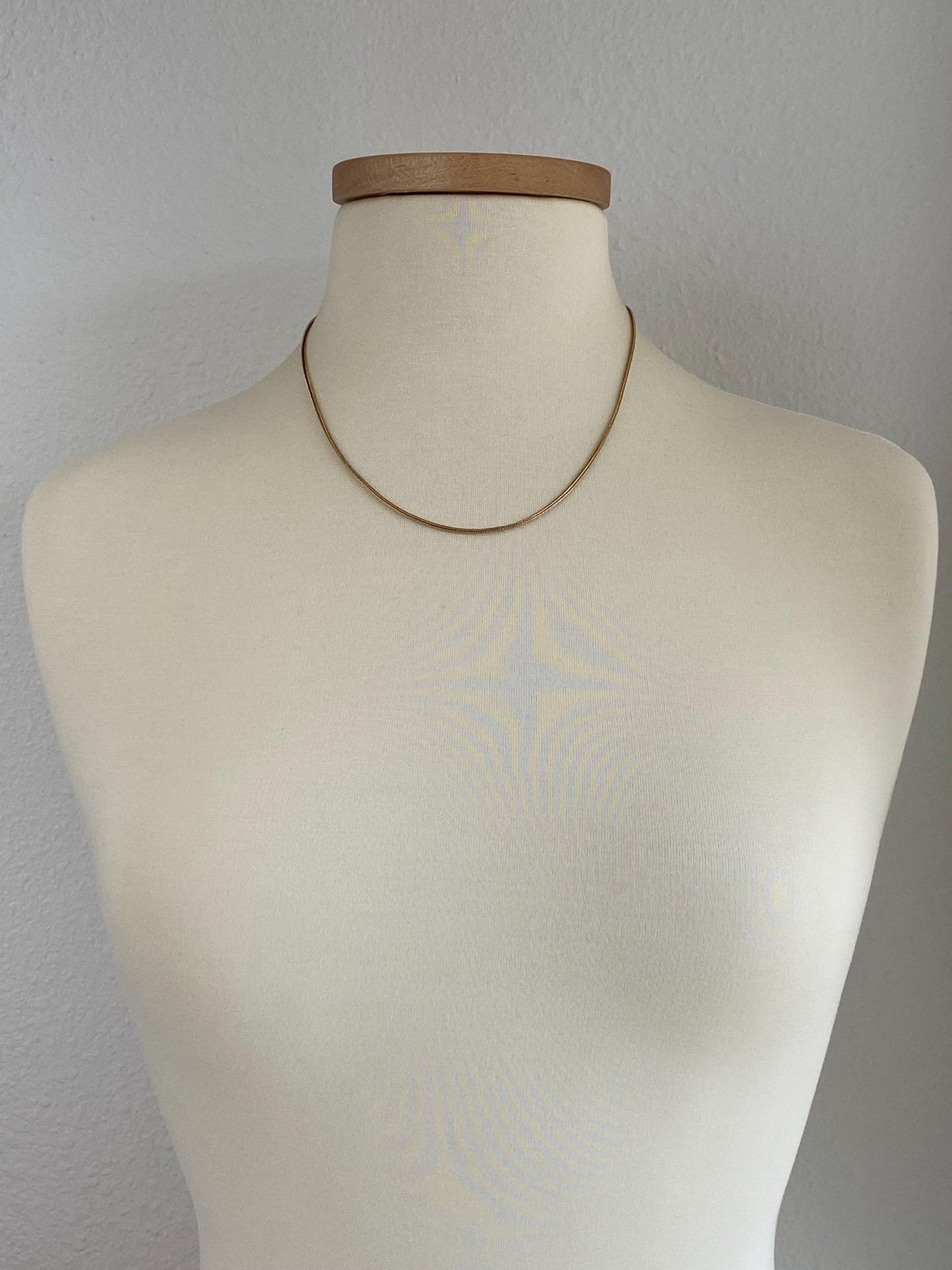 Vintage Solid 18k Yellow Gold Square Wheat Chain Necklace - 19.5 inches