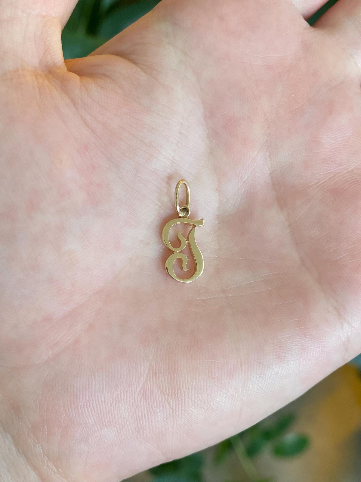 Solid 14k Yellow Gold Initial 'T' Charm