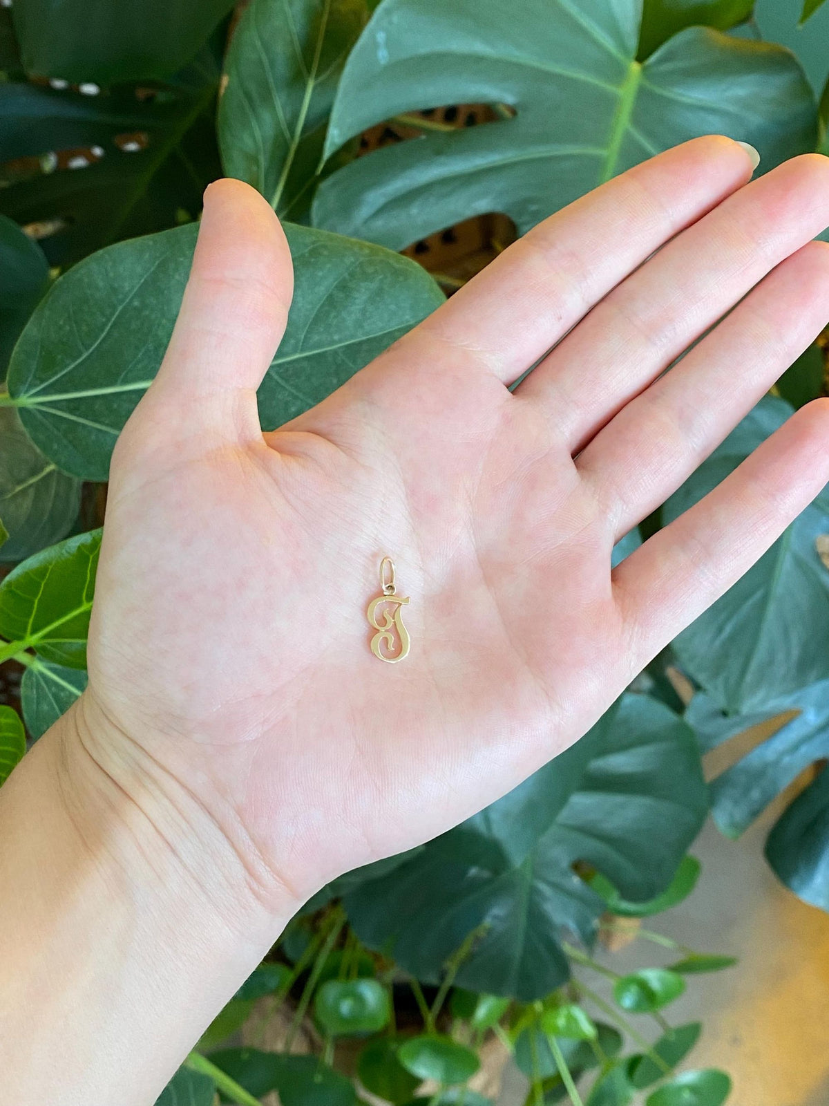 Solid 14k Yellow Gold Initial 'T' Charm