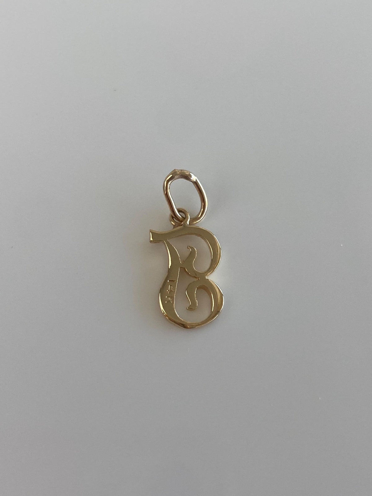 Solid 14k Yellow Gold Initial 'T' Charm