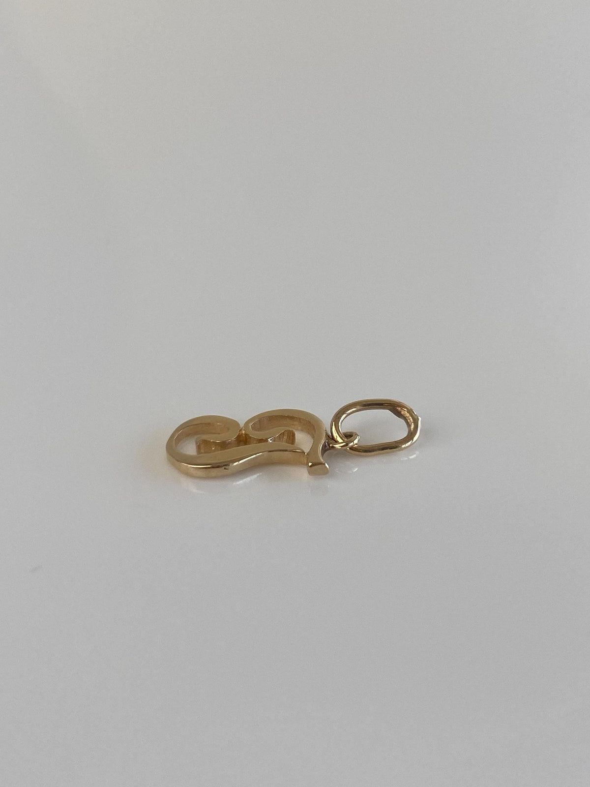 Solid 14k Yellow Gold Initial 'T' Charm