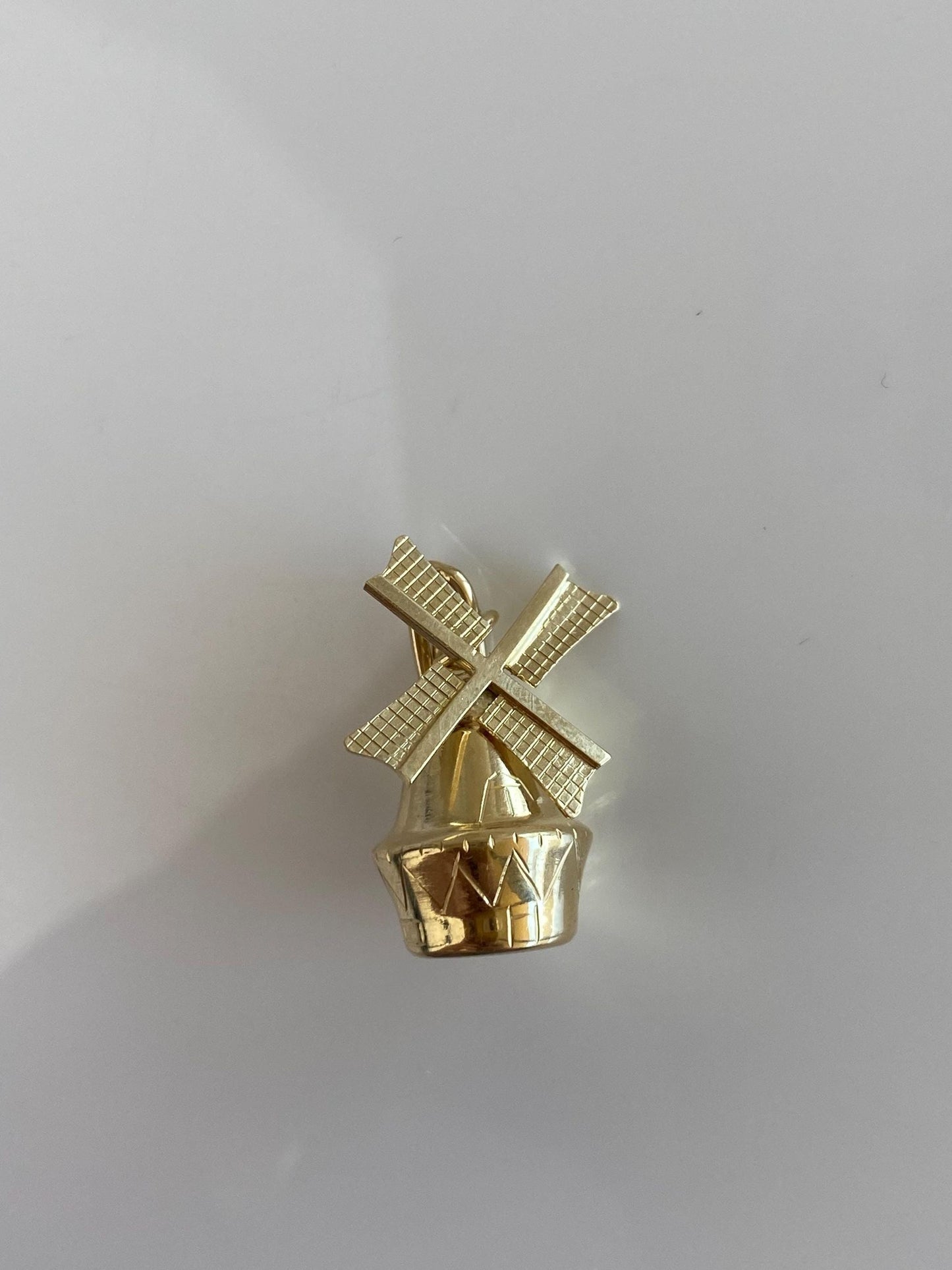 Vintage 14k Yellow Gold Articulated Windmill Charm