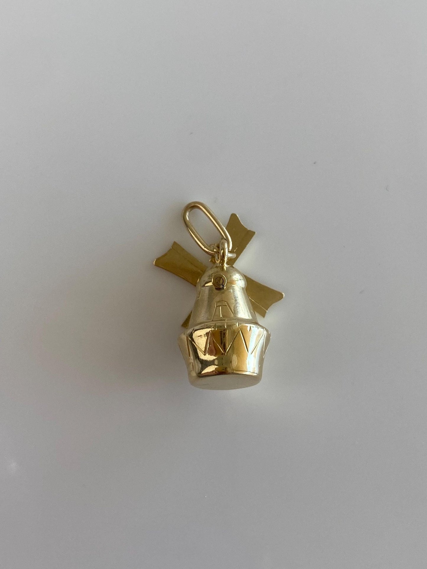 Vintage 14k Yellow Gold Articulated Windmill Charm