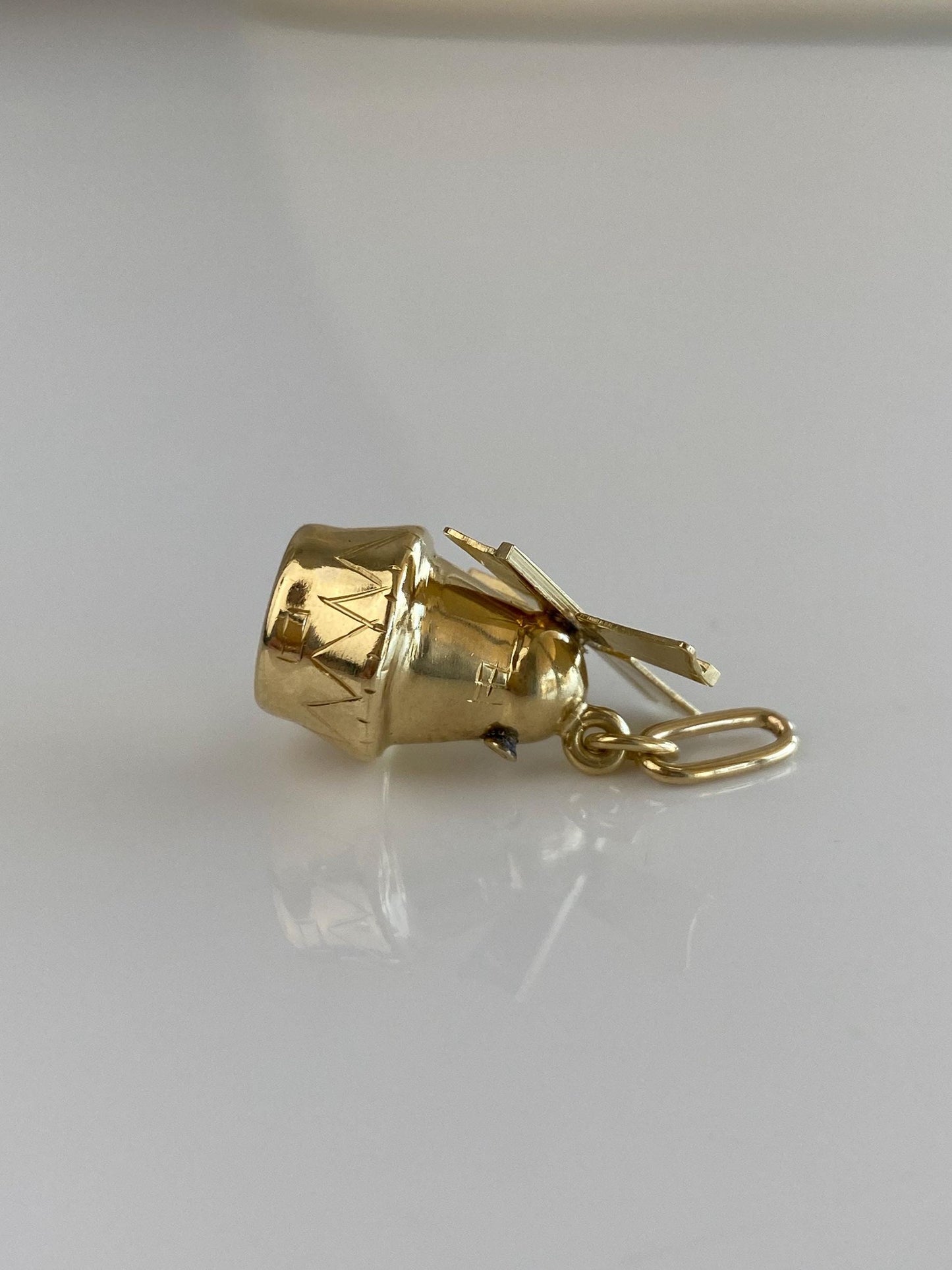 Vintage 14k Yellow Gold Articulated Windmill Charm