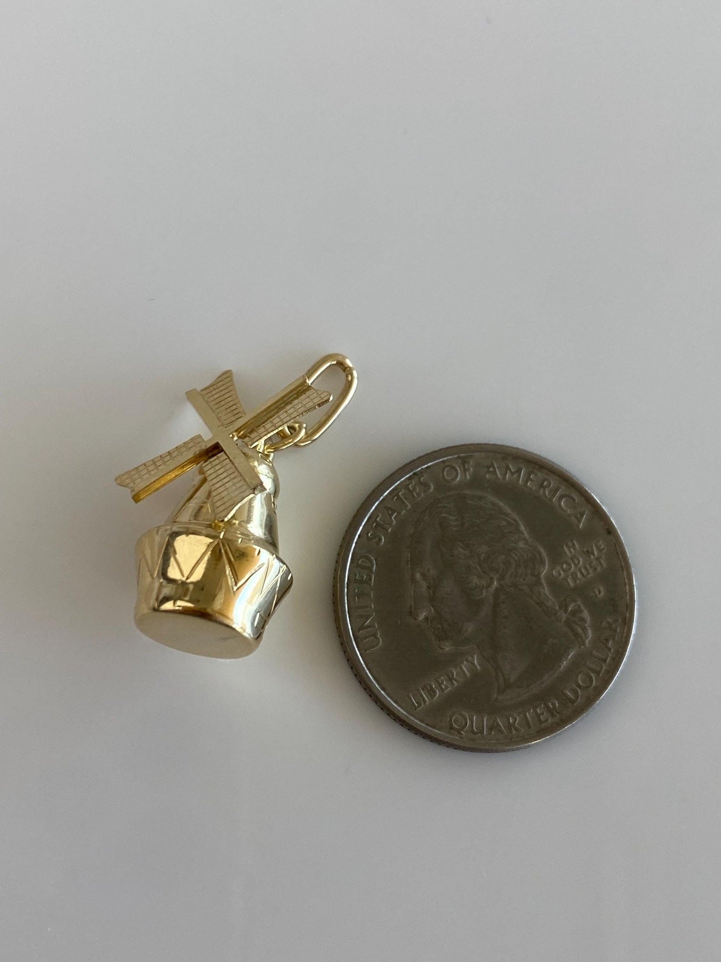 Vintage 14k Yellow Gold Articulated Windmill Charm