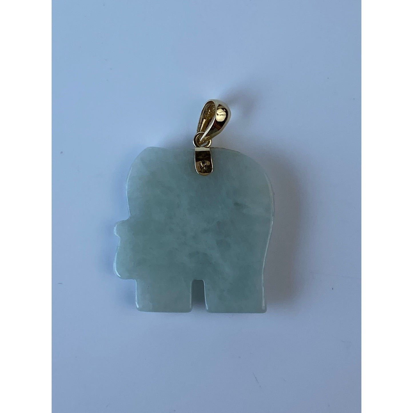 Vintage Solid 14k Yellow Gold Jade Elephant Charm