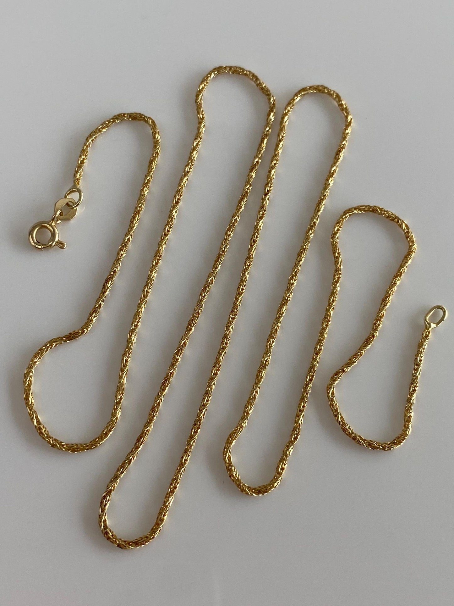 Vintage Solid 14k Yellow Gold Twist Style Chain Necklace - 23.25 inches