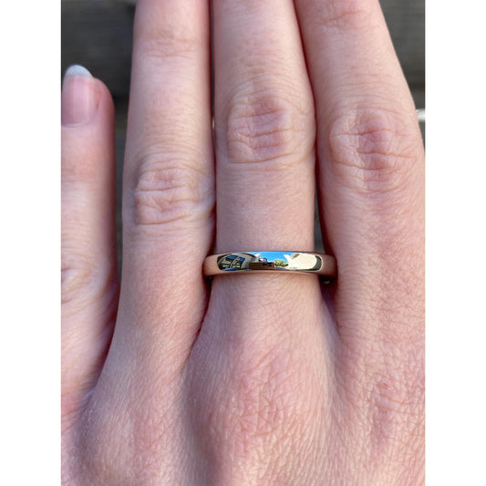 Vintage Solid 14k White Gold Ring Band - Size 10