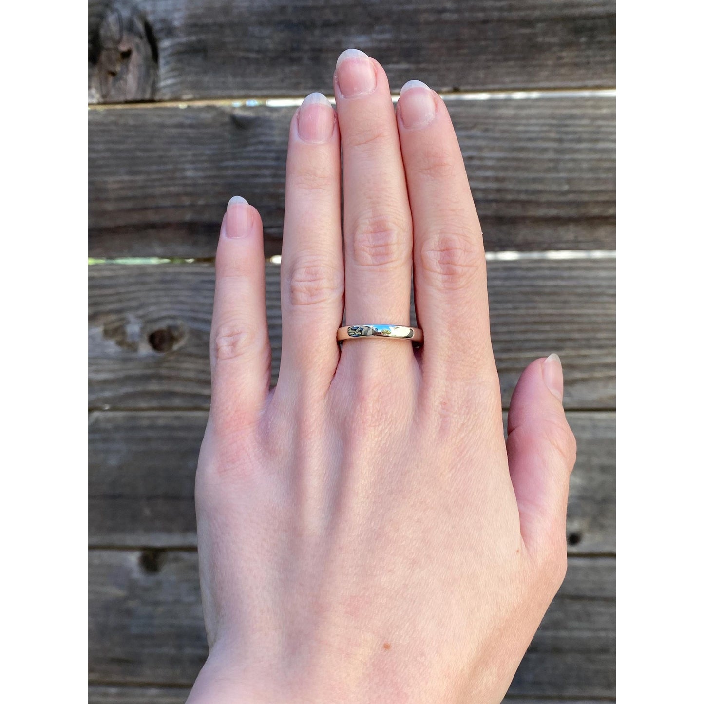 Vintage Solid 14k White Gold Ring Band - Size 10