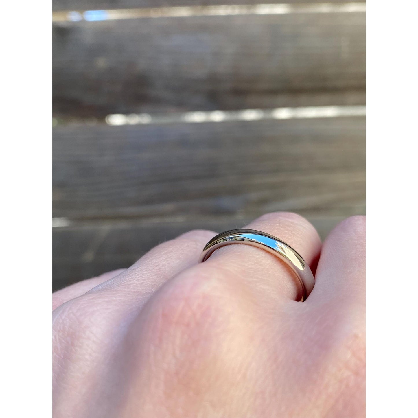 Vintage Solid 14k White Gold Ring Band - Size 10