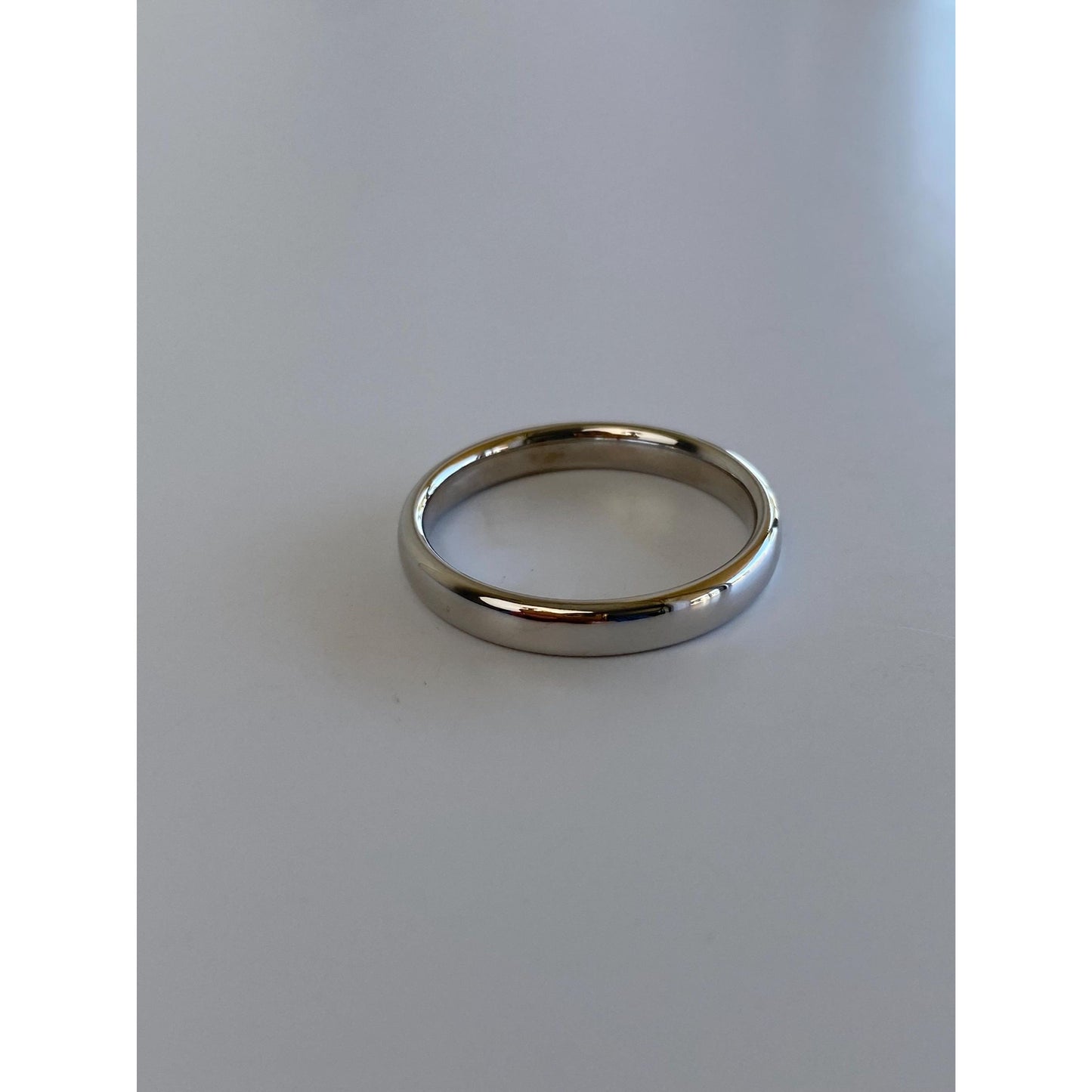 Vintage Solid 14k White Gold Ring Band - Size 10