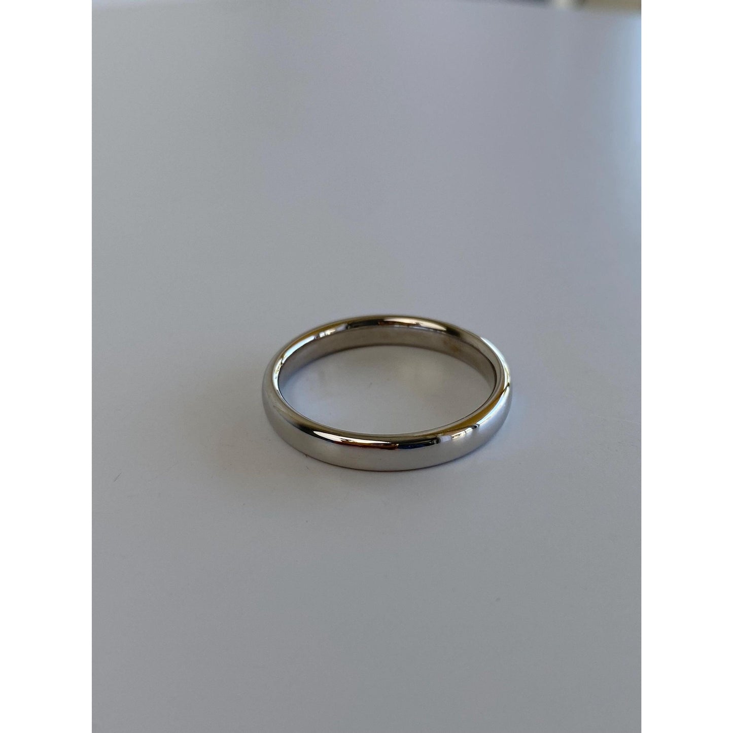 Vintage Solid 14k White Gold Ring Band - Size 10